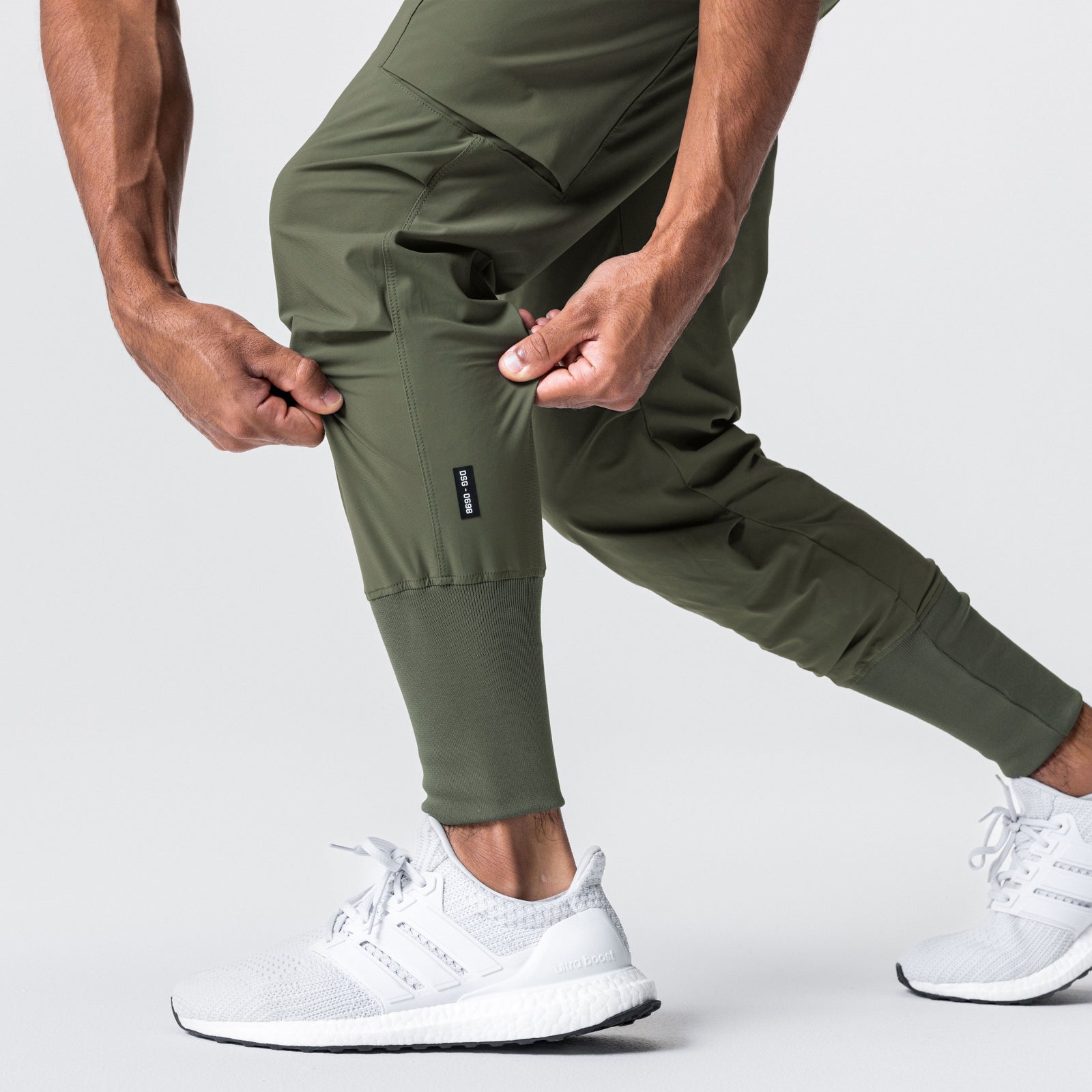Tetra Lite® Inlay Pocket High Rib Jogger Pants for Men - Olive Green Comfortable Workout & Lounge Wear