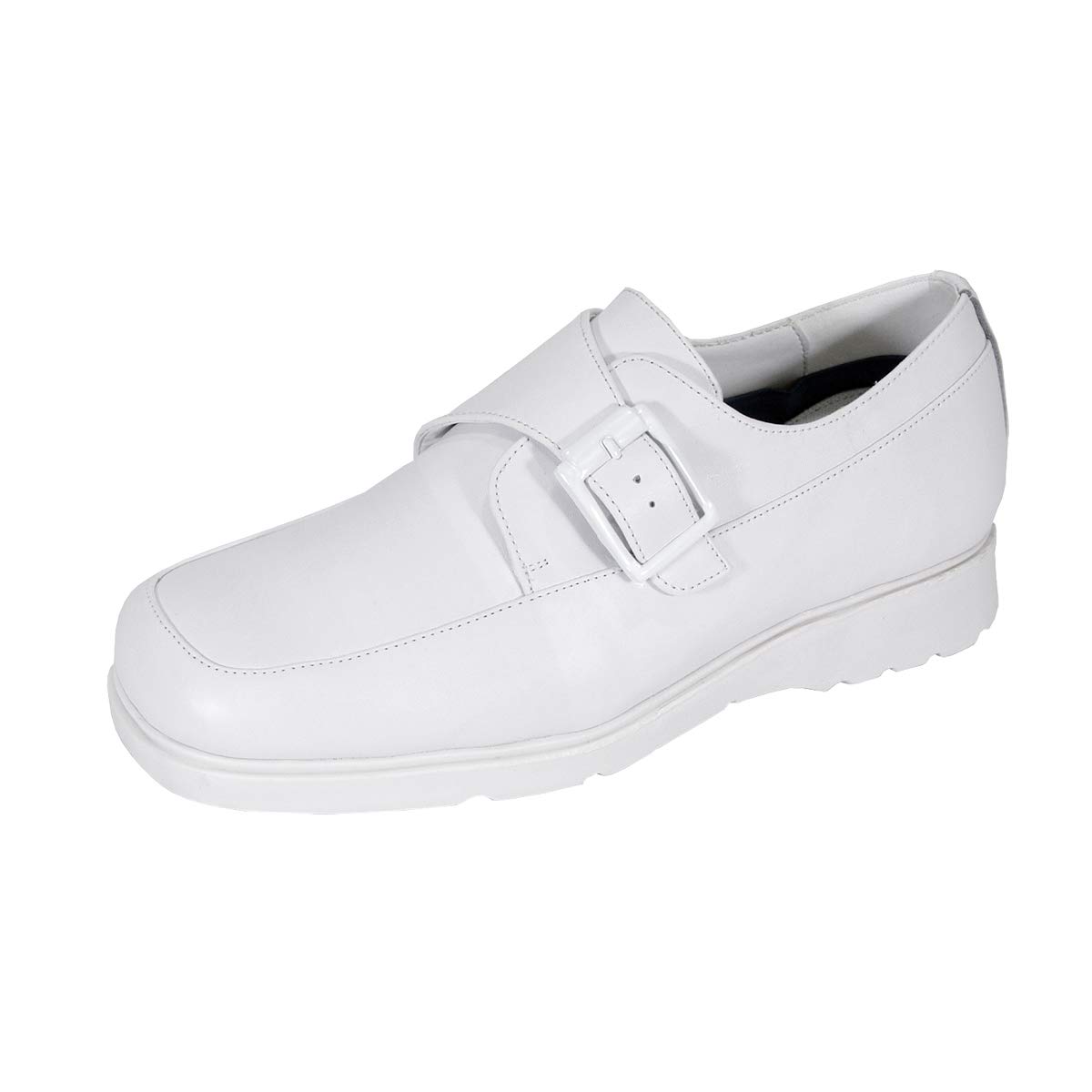 24 Hour Comfort Tom Men's Wide Width Adjustable Buckle Leather Shoes - Premium Comfort for Work, Travel & Everyday Wear