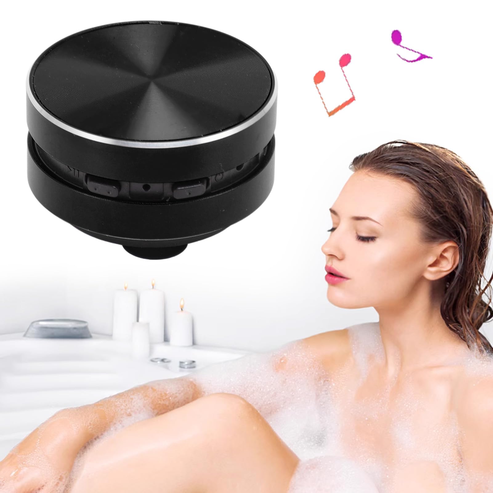 True Wireless Bone Conduction Speaker - Mini Portable Stereo Bass Speaker with Wall Mount & Desktop Stand | Compatible with iPhone, Tablets & More (Black) | Perfect for Home Office, Gym Workouts & Outdoor Activities