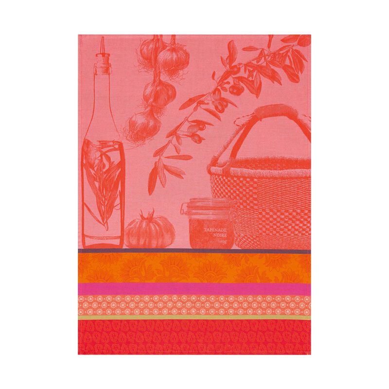 French Jacquard Cotton Tea Towel - Provencal Watermelon Design | Premium Kitchen Towel for Drying Dishes, Decor & French Country Style Cooking