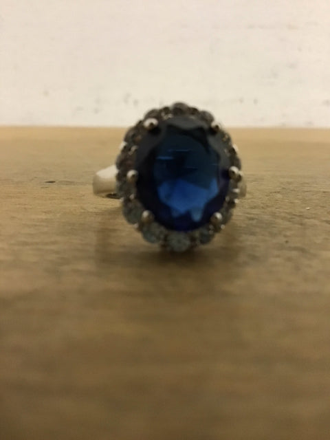 925 Sterling Silver Sapphire Ring with Diamond Accents - Elegant Jewelry for Women, Perfect for Weddings, Anniversaries & Special Occasions