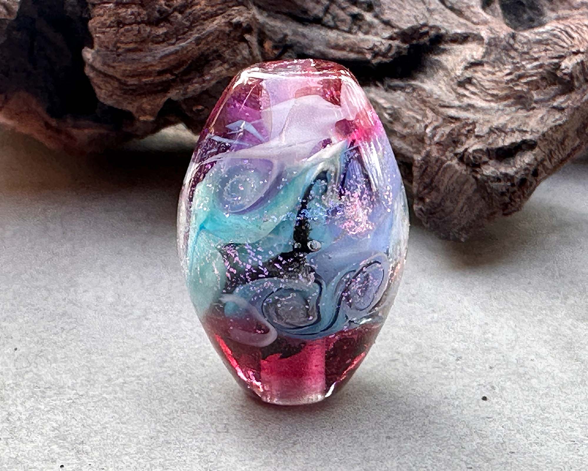 Unicorn Kisses Pink Lampwork Glass Focal Bead for Jewelry Making - Handmade SRA Beads for Necklaces, Bracelets & DIY Crafts - Perfect for Gift Giving & Boho Style Accessories