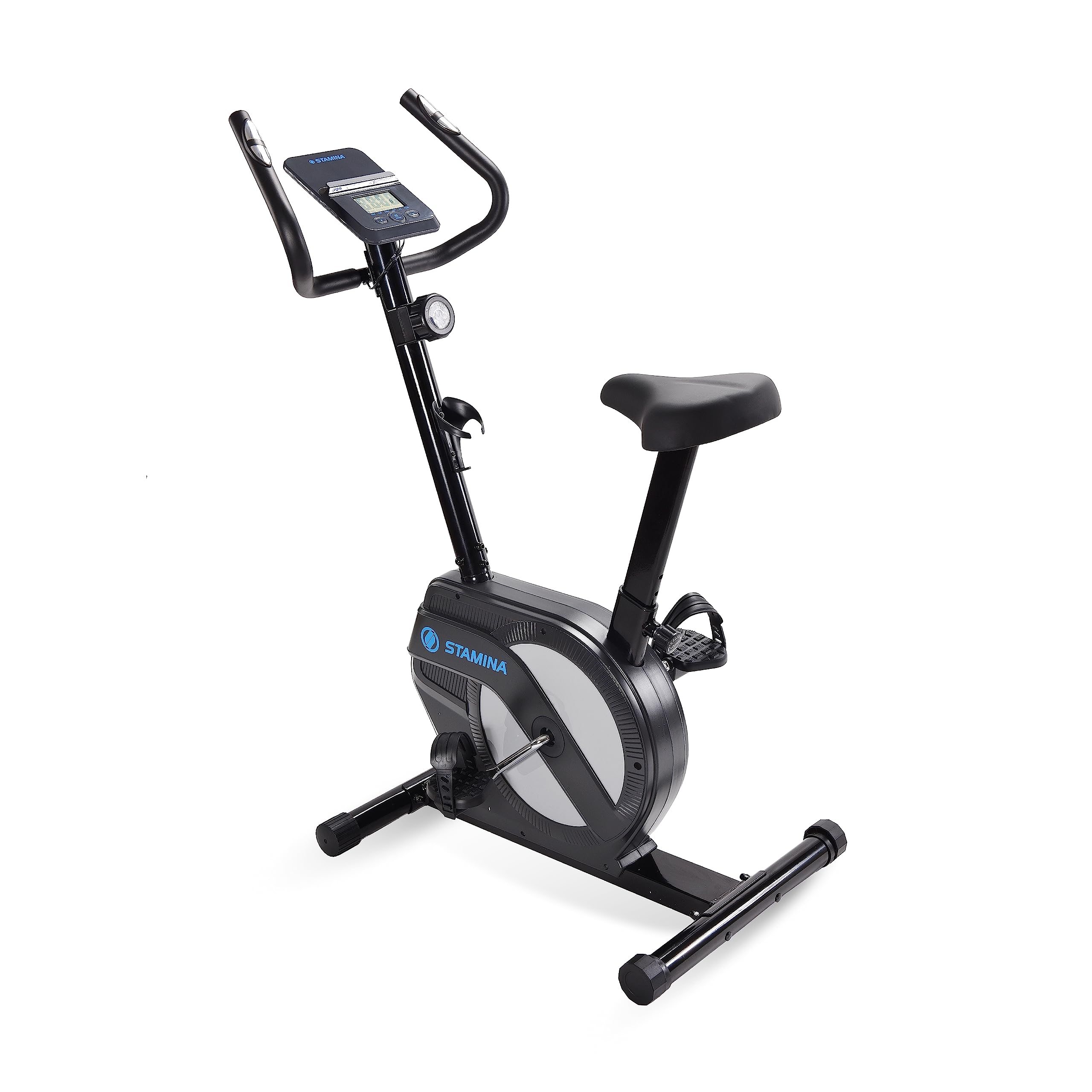 Stamina 1308 Upright Exercise Bike for Home Fitness - 300 lbs Weight Capacity - Smart Workout App Compatible - Perfect for Cardio, Weight Loss & Indoor Cycling Training