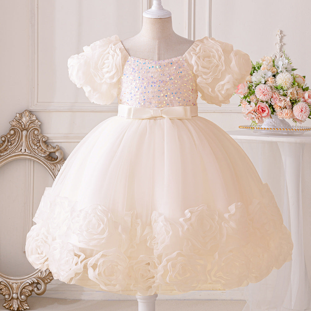 Baby Birthday Party Dress - Flower Girl Wedding Princess Gown for Special Occasions | Perfect for Birthdays, Weddings & Formal Events