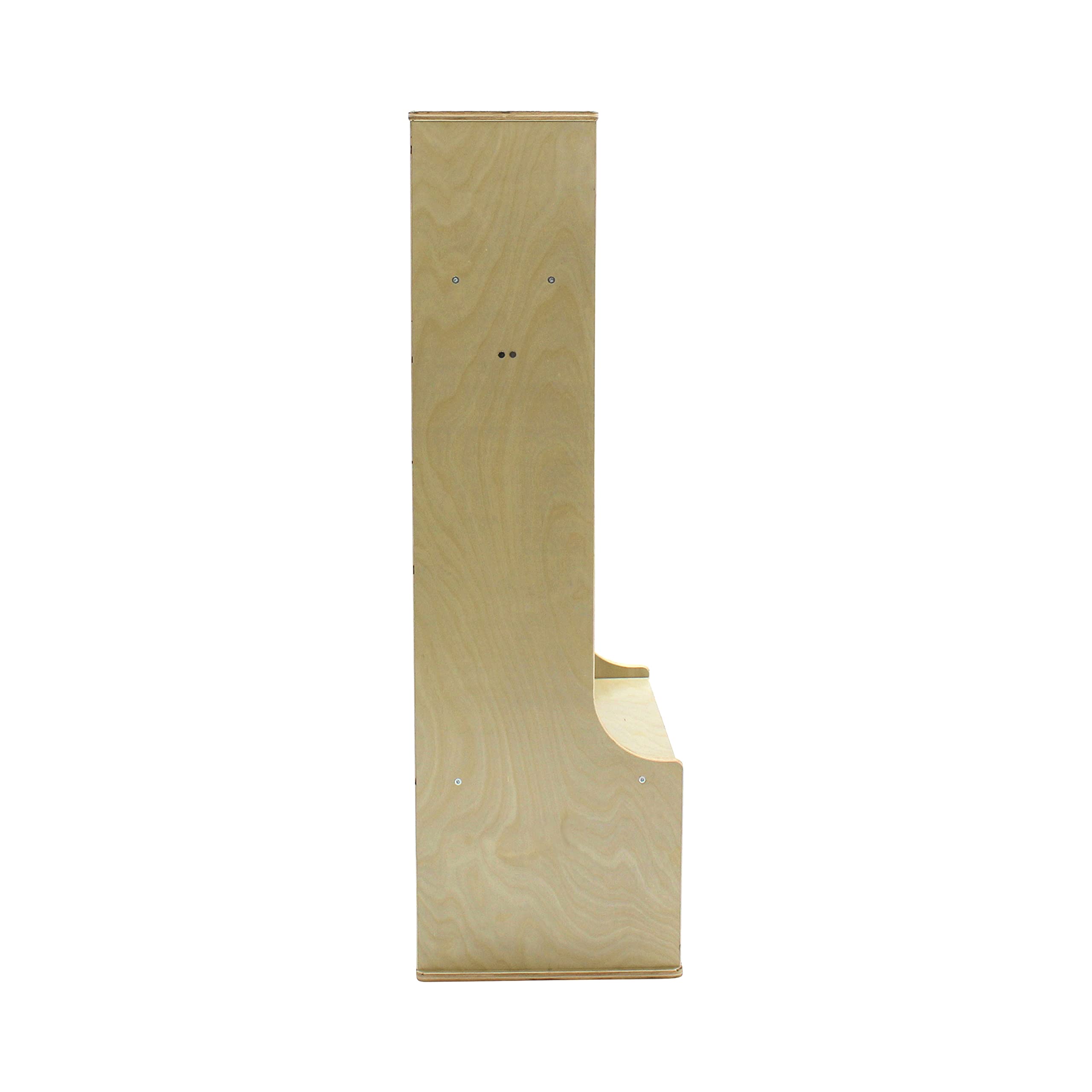 Factory Direct Partners 13138-NT Natural Birch 2-Section Coat Locker with Bench, Storage Cubbies & Hooks - School, Office, Gym Entryway Organization Solution
