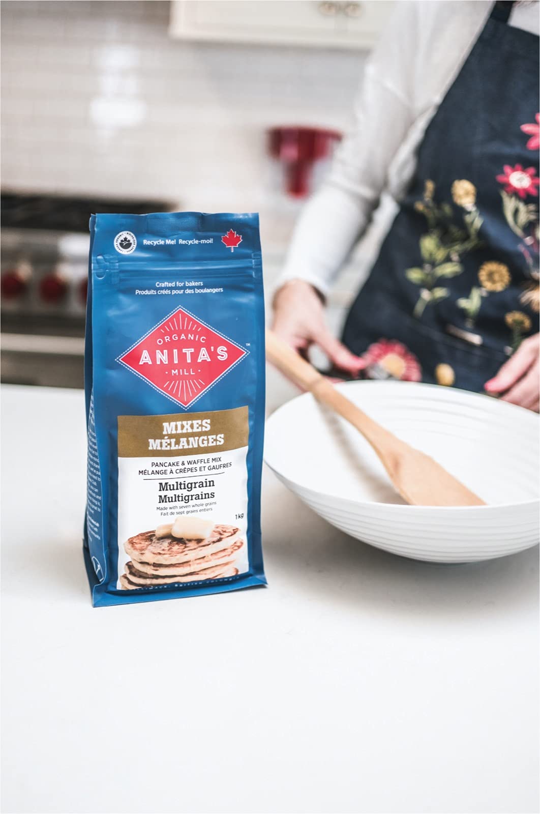 Anita’s Organic Mill - Organic Multigrain Pancake & Waffle Mix, 1kg (2.2 lbs) | Non-GMO, Gluten-Free, Vegan | Perfect for Breakfast, Brunch & Family Gatherings | Made in Canada