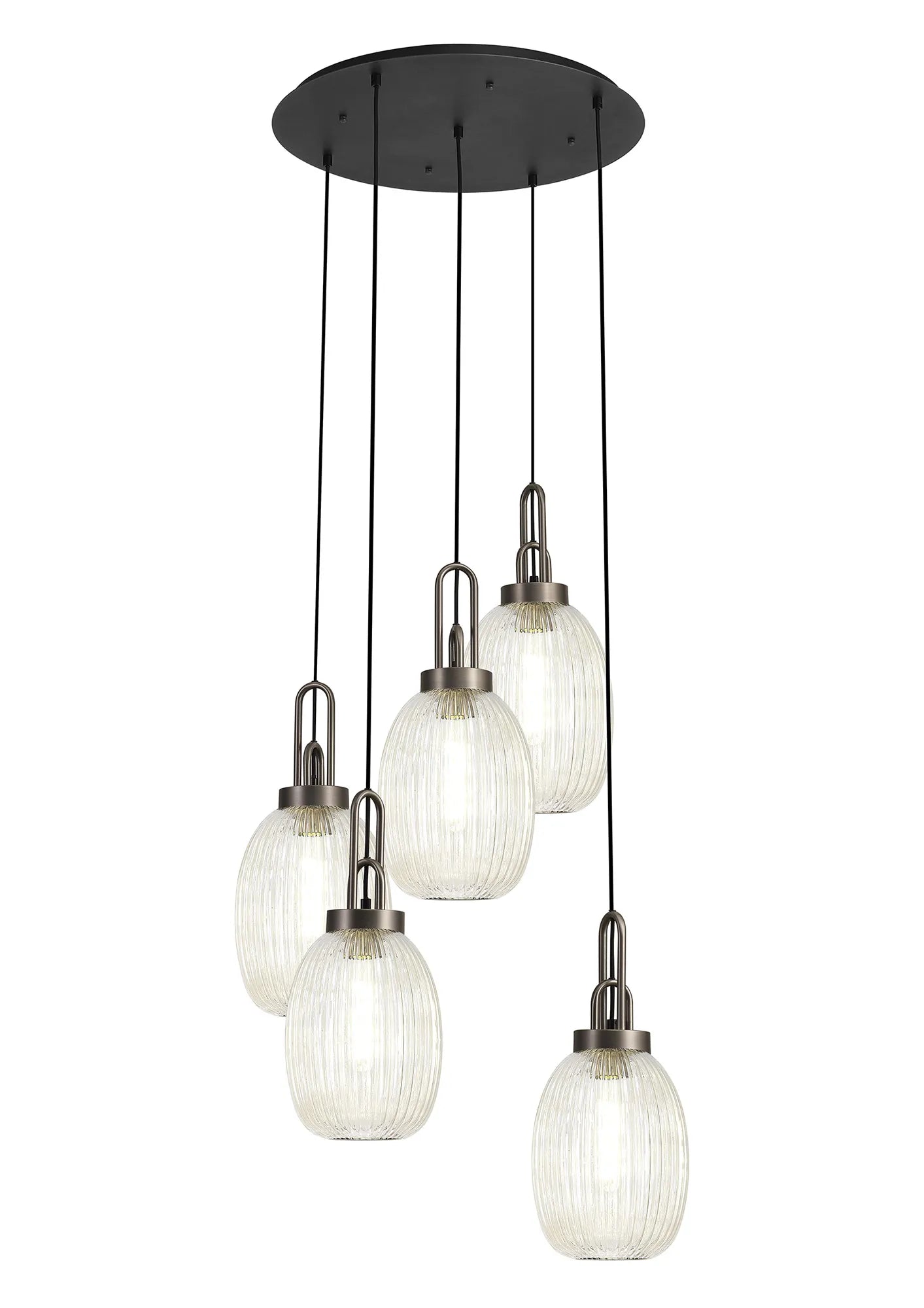 Stylish Cadiz 5-Light Cluster Pendant Light Fixture - Modern Ceiling Lighting for Dining Room, Kitchen & Living Room