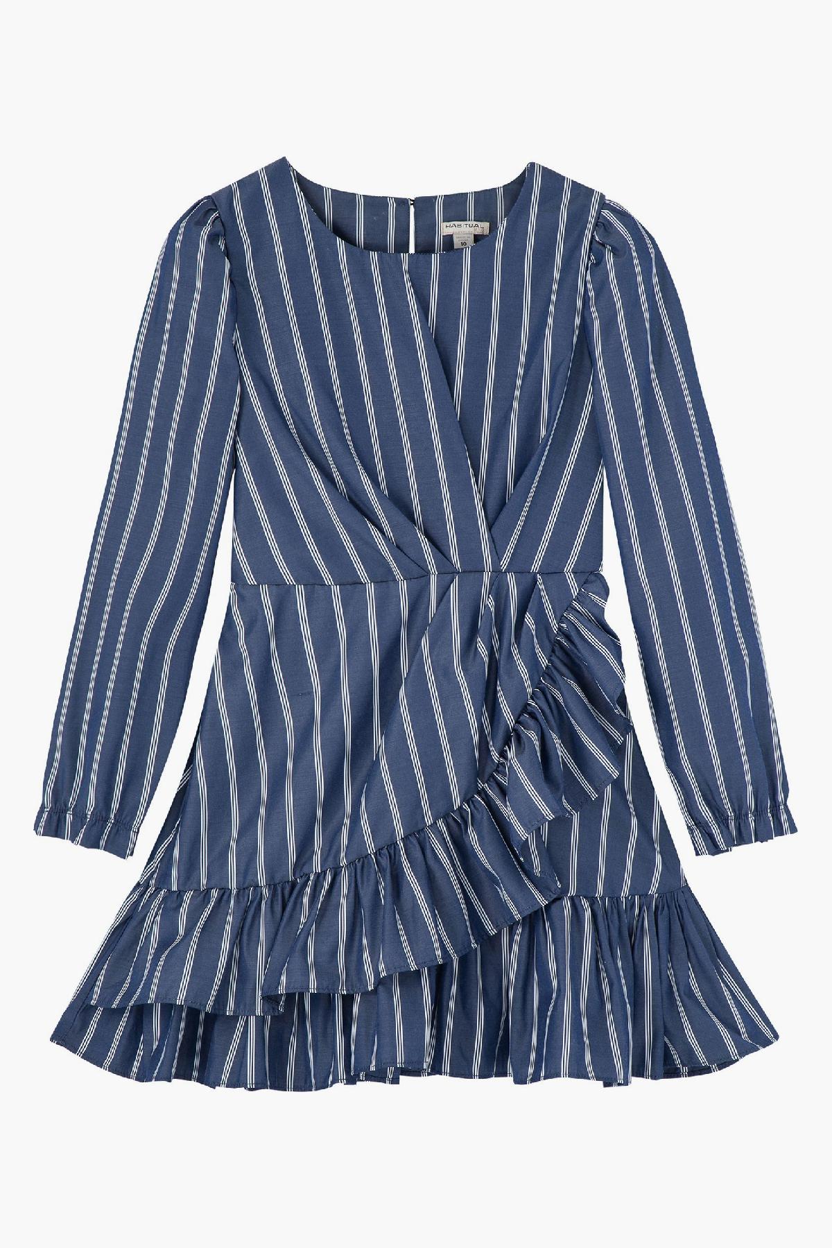 Girls' Ruffle Mock Wrap Dress - Cute & Comfortable Kids' Outfit for Parties, School & Everyday Wear