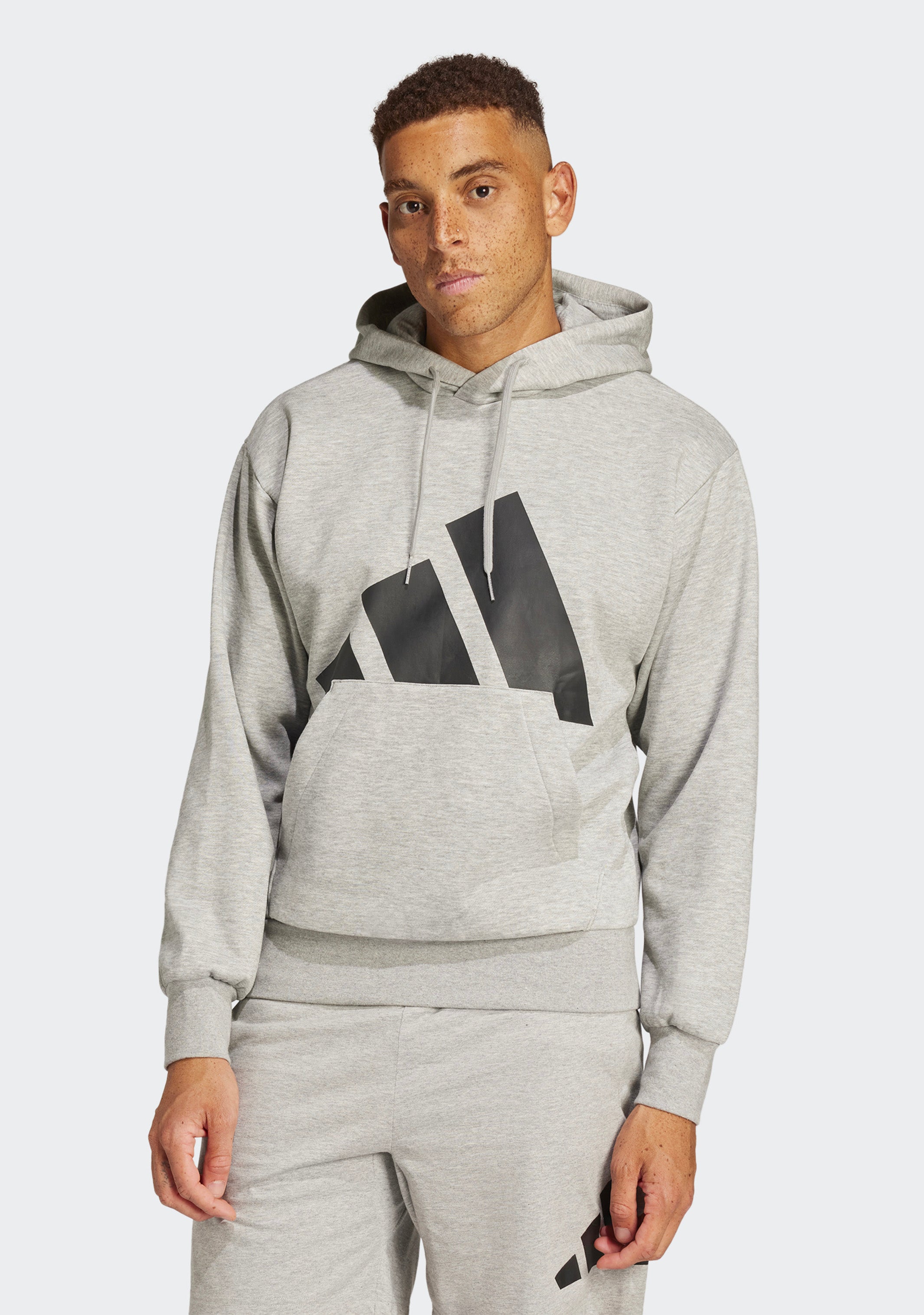 Adidas Men's Essentials Fleece Big Logo Hoodie - Warm Casual Pullover Sweatshirt for Gym, Streetwear & Winter Outfits