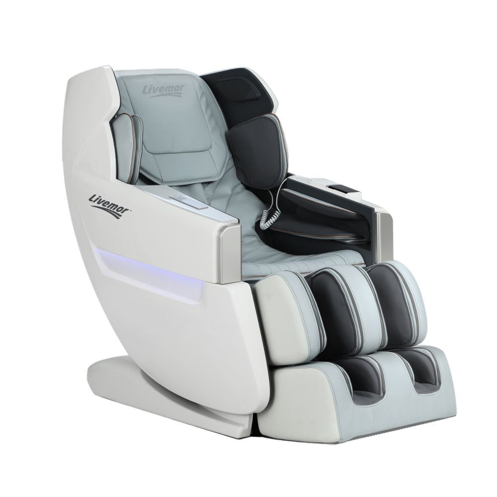 Livemor Electric Massage Recliner Chair with Full Body Shiatsu Massage - White Varitas for Home, Office & Relaxation Therapy
