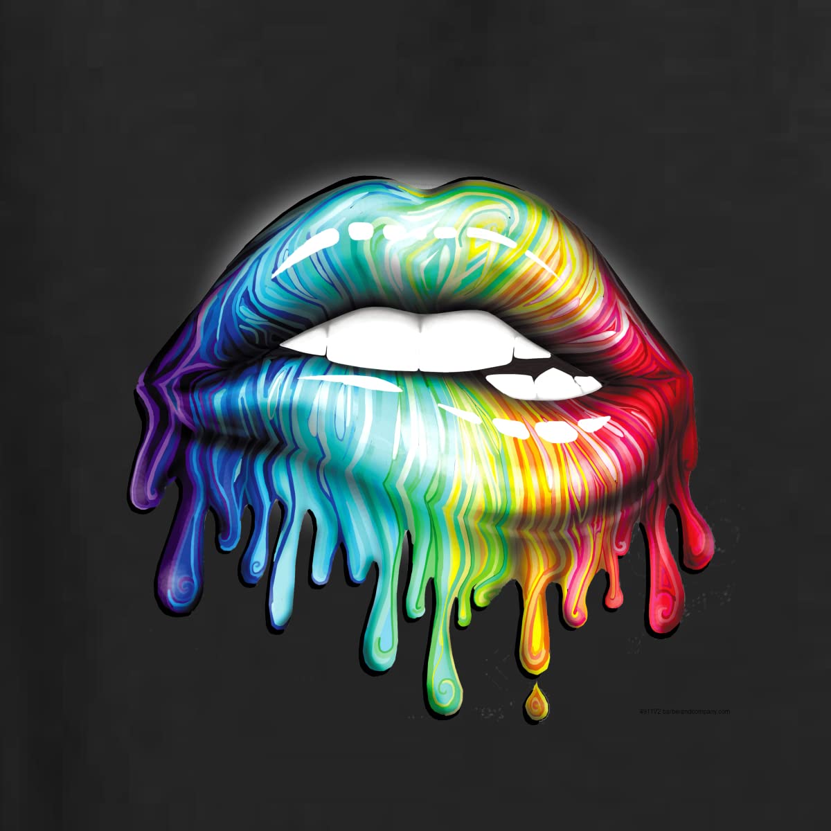 Vibrant Neon Rainbow Lip Print Racerback Tank Top for Women - Trendy Pop Culture Fashion for Casual Wear & Summer Outfits