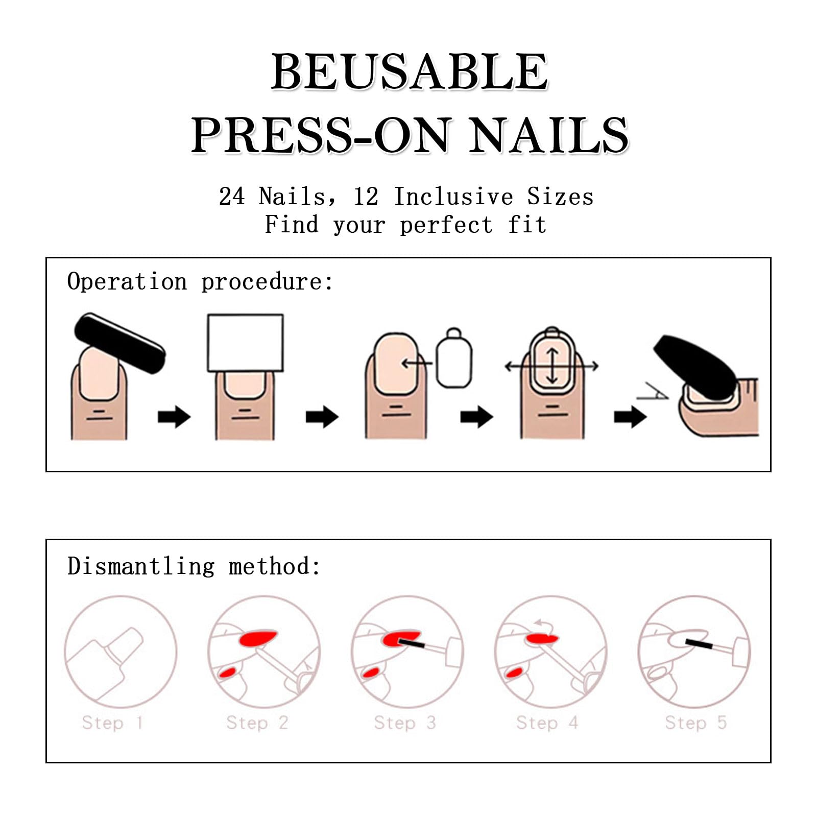 BFY Short Press on Nails Square - Winter Christmas Nail Art Kit with Champagne Glitter & Solid Colors, 24PCS Acrylic Fake Nails with Glue - Perfect for Holiday Parties, Gift Giving & New Year Celebrations
