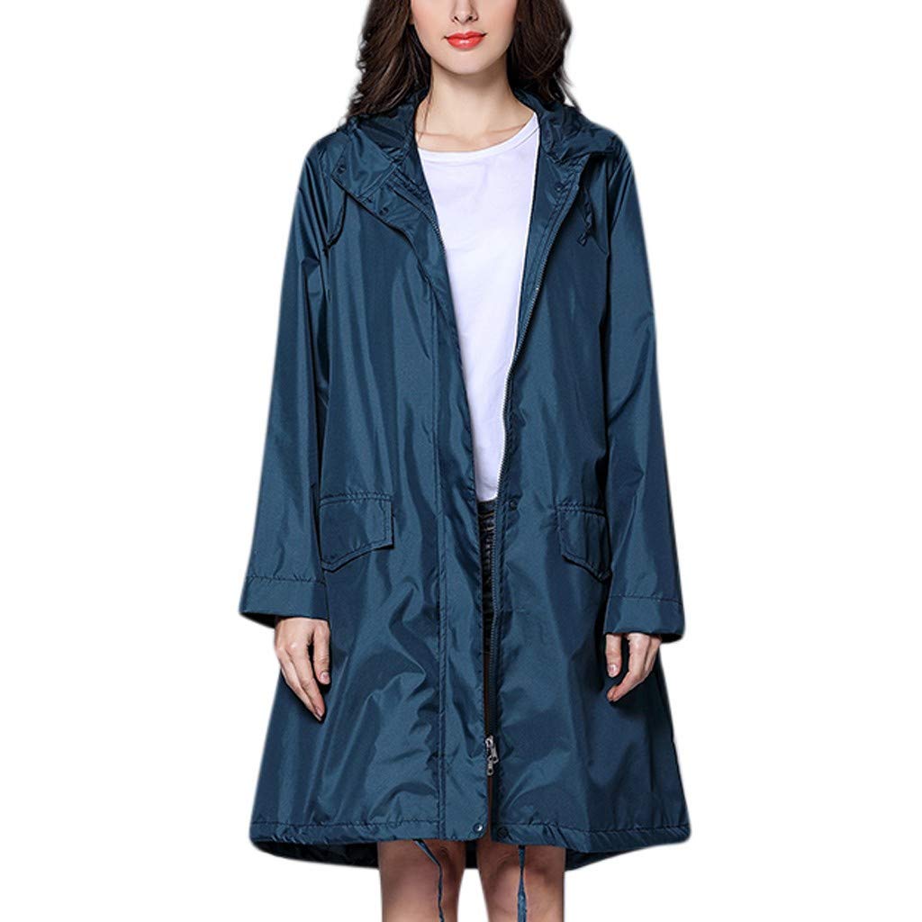 Women's Waterproof Windbreaker Hoodie - Glossy Solid Zipper Jacket for Outdoor Activities, Rainy Days & Casual Wear | Loose Fit Fleece Long Sleeve Coat for Hiking, Travel & Everyday Use