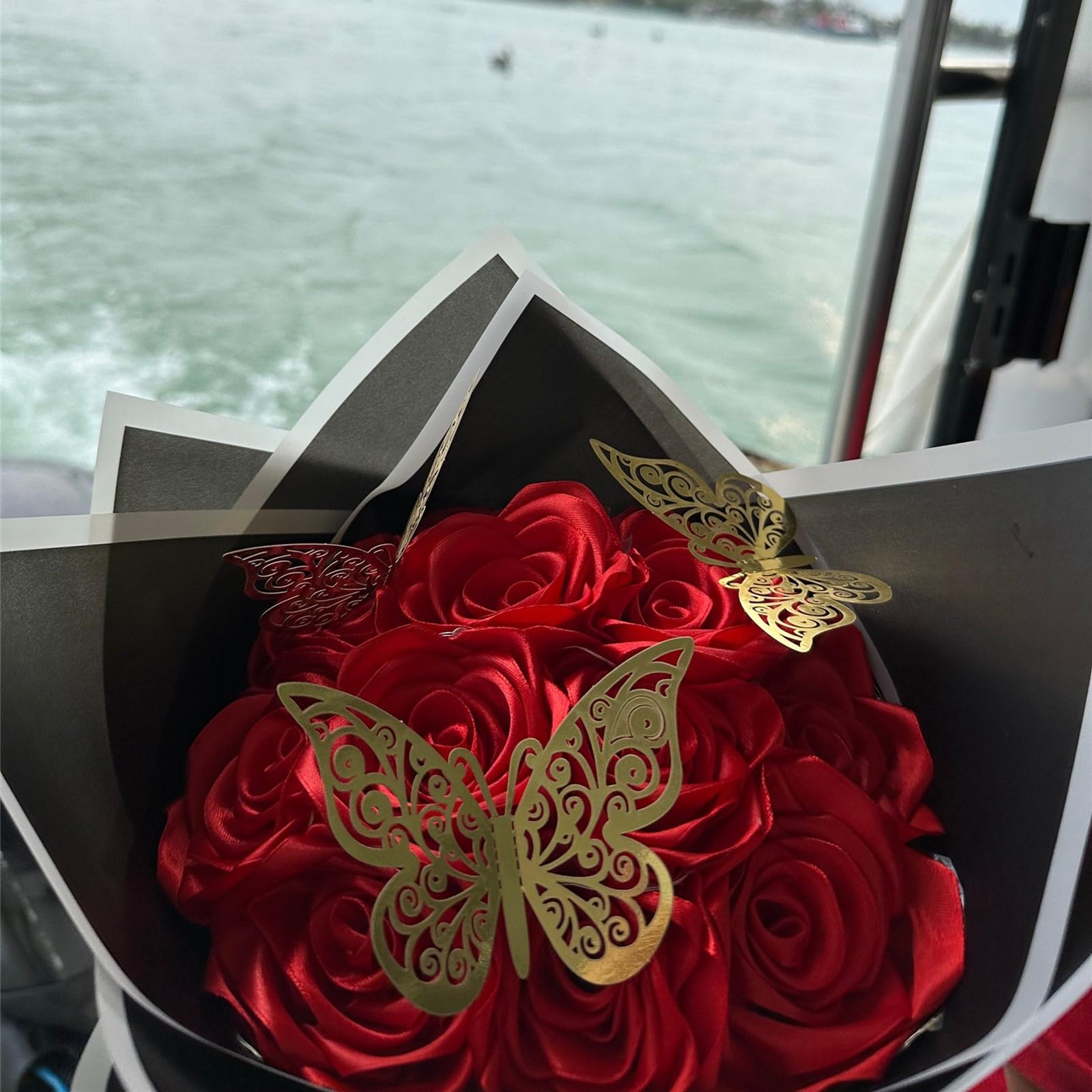 DIY Eternal Pink Ribbon Rose Bouquet - 16 Handmade Artificial Roses for Valentine's Day, Anniversary, Wedding - Perfect Romantic Gift for Girlfriend & Wife | Home Decor, Table Centerpiece, Wedding Bouquet Alternative