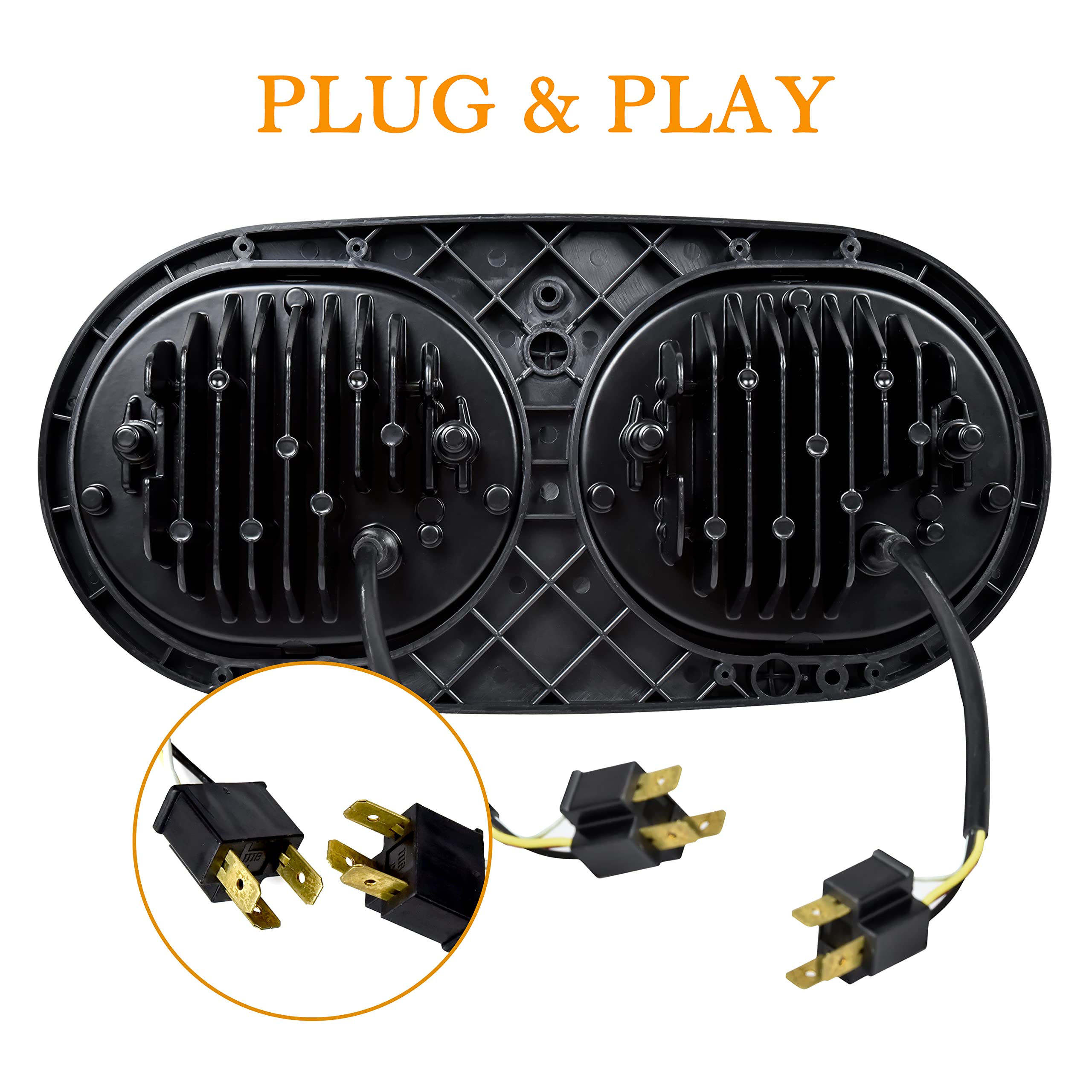 High-Performance Dual LED Headlight Kit for Harley Road Glide 2004-2013 - Bright H4 LED Headlamp with High/Low Beam - Direct Replacement for Road Glide 04-13 Models - Perfect for Night Riding & Enhanced Visibility