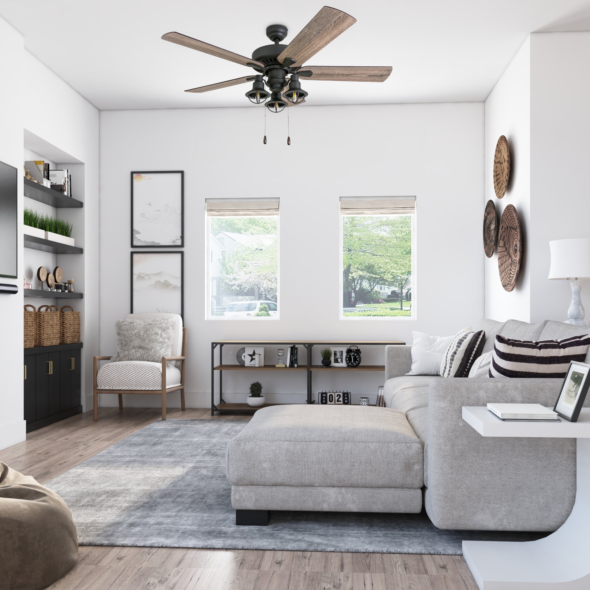 52 Inch Ennora Bronze Ceiling Fan with Remote Control - Quiet Reversible Motor for Bedroom, Living Room, and Outdoor Patio