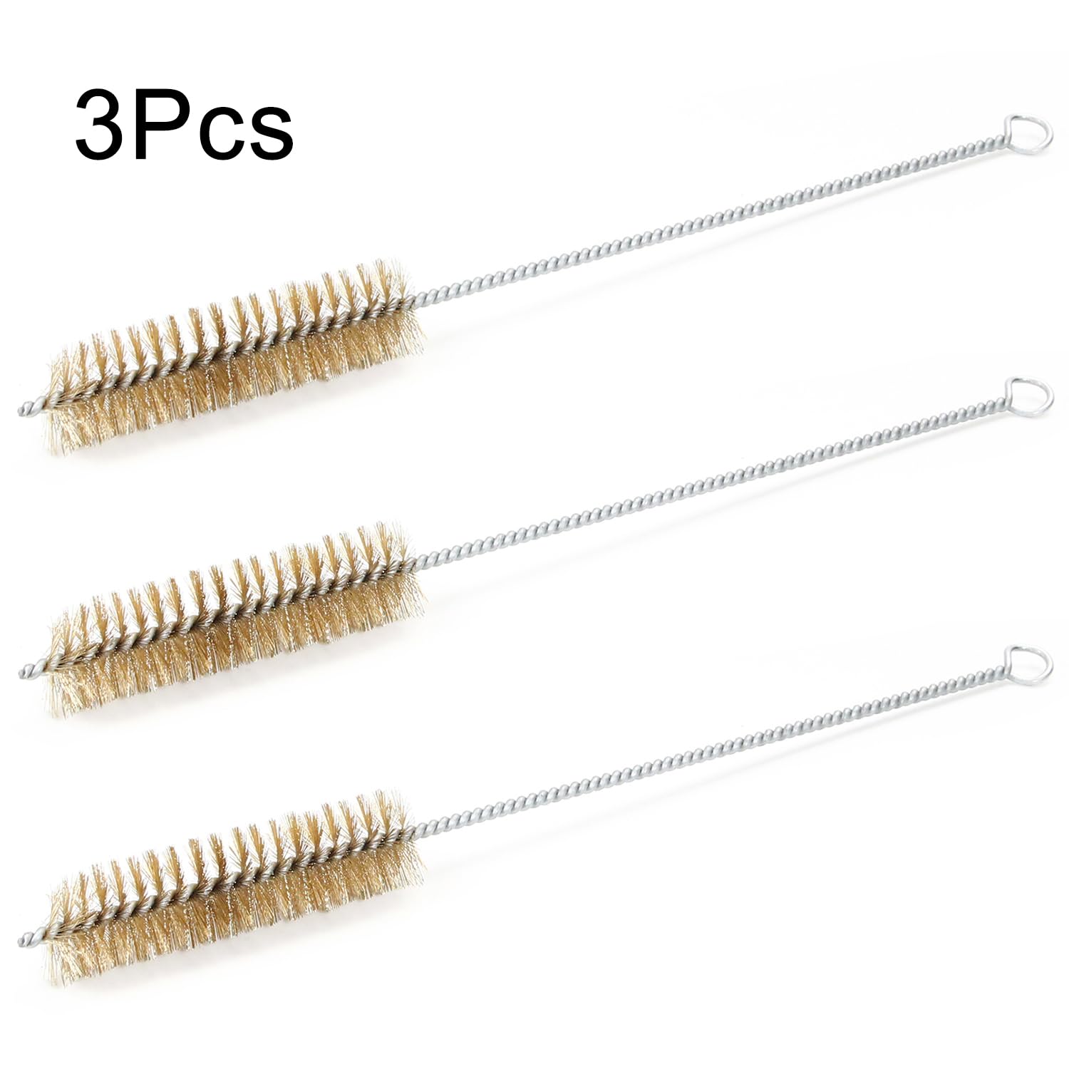 Utoolmart Copper Wire Cleaning Brush Set - 3pcs Spiral Power Tube Brushes for Bottles & Tubes (1.0-inch Diameter, 12-inch Length) - Perfect for Home Brewing, HVAC Cleaning & Plumbing Maintenance