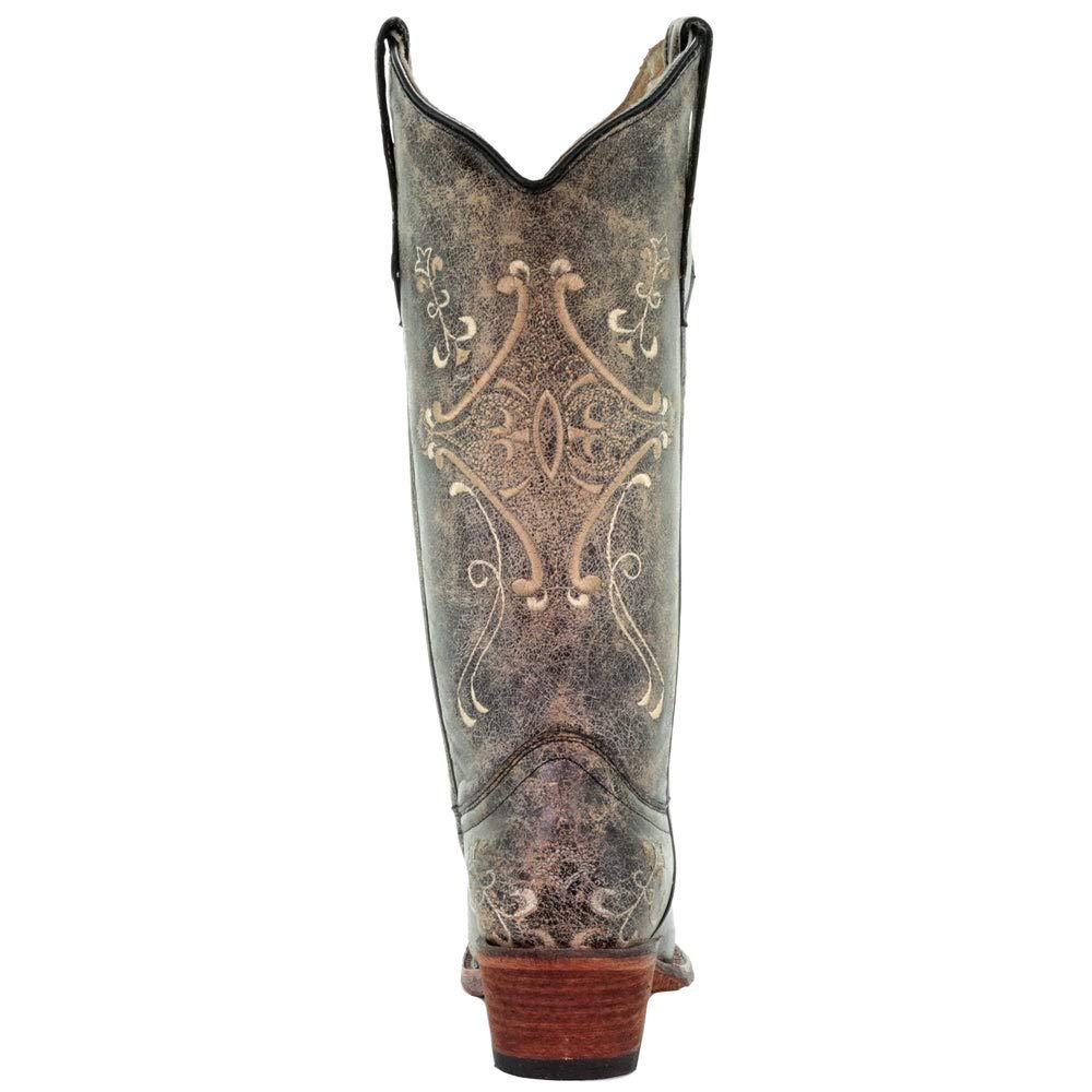 Corral Women's Black Crackle/Bone Embroidered Boots - Perfect for Country Dancing, Rodeos & Western Fashion