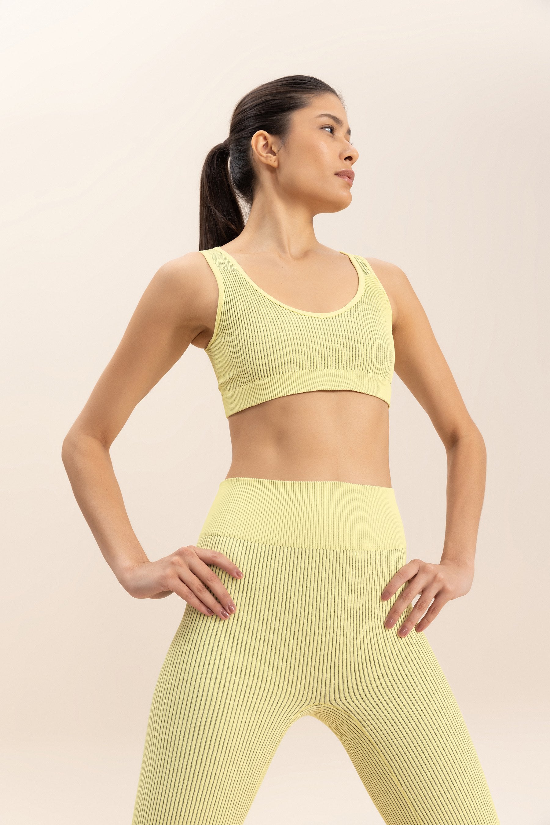 High Waist Rib Classic Seamless Leggings for Women - Soft Stretchy Yoga Pants - Perfect for Workout, Running, Lounge & Everyday Wear