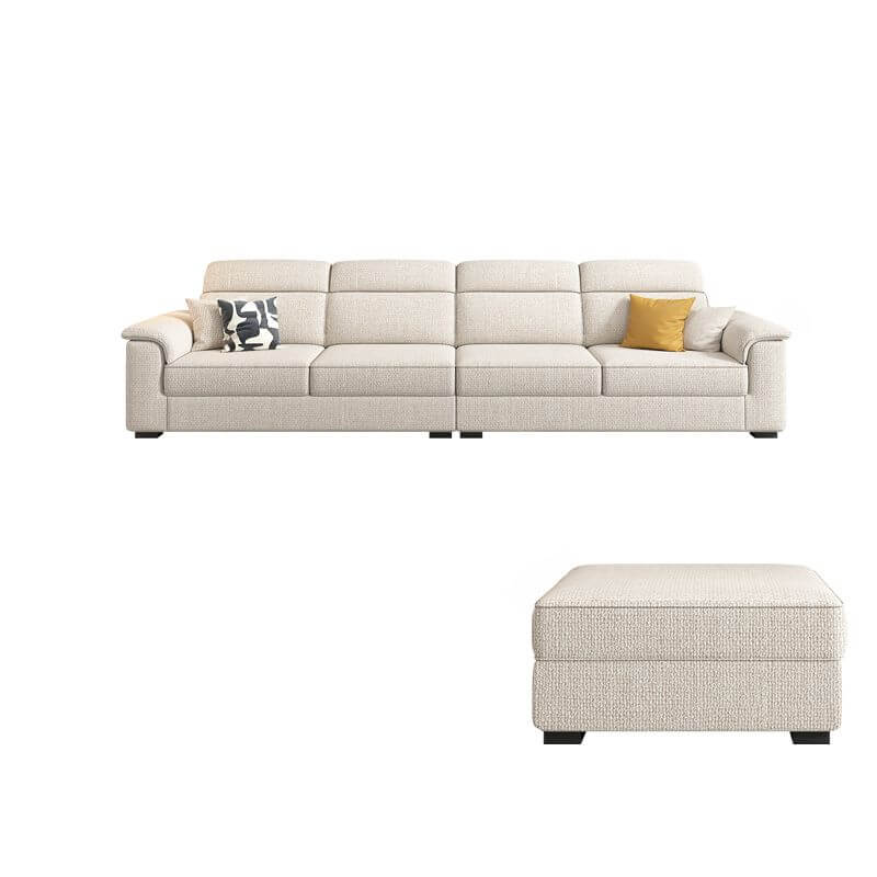 L-Shaped & Straight Sofa Chaise Couch with Concealed Support & Pine Wood Frame - Perfect for Living Room, Lounge, and Home Theater Seating