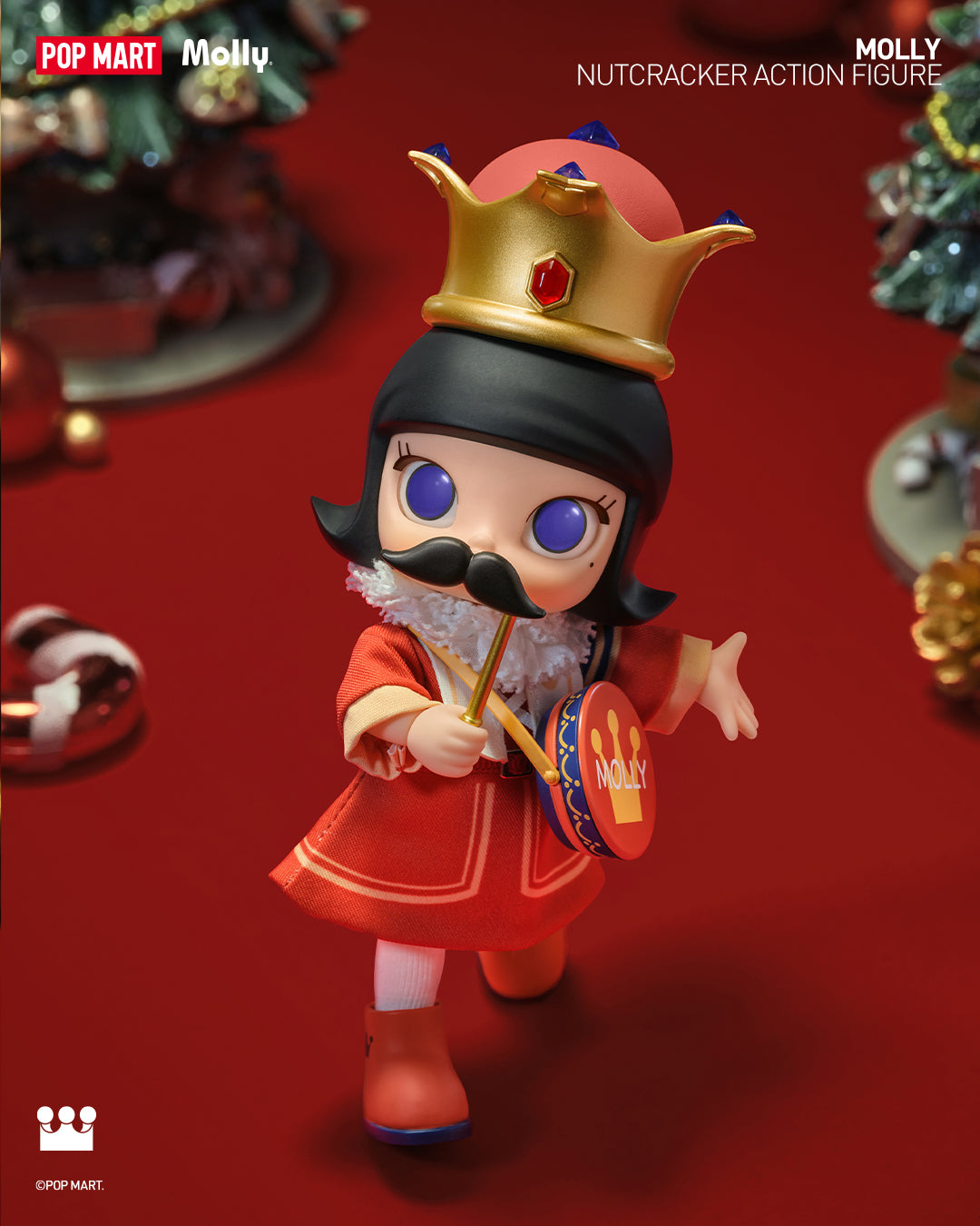 POP MART MOLLY Nutcracker Collectible Action Figure - Christmas Decor, Gift for Collectors & Disney Fans