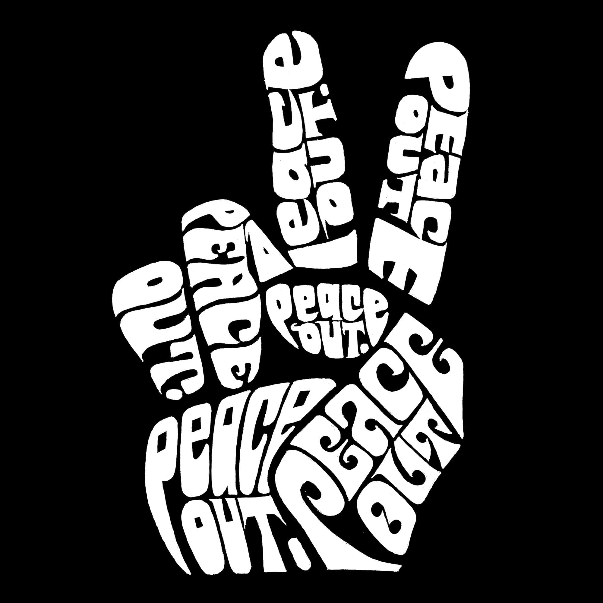 LA POP ART Boys' Word Art Long Sleeve T-Shirt - Peace Out Graphic Tee for Kids | Trendy Casual Wear for School, Playdates & Family Outings