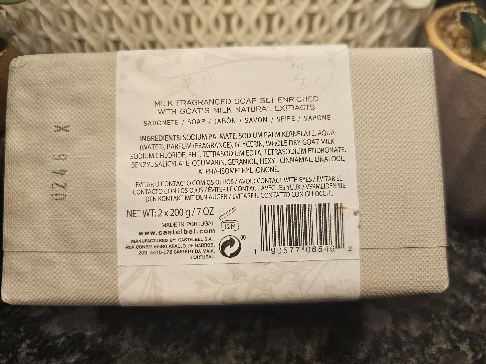 Natural Goat's Milk Soap Bar Set - 2 Pack (7 oz Each) | Handmade in Portugal | Moisturizing & Gentle for Dry Skin | Perfect for Daily Face & Body Care