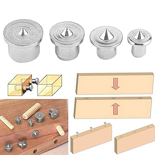 Premium Woodworking Drill Bit Set - 4pcs Dowel Centre Point Pins (6/8/10/12mm) for Precise Tenon Joinery | Ideal for Cabinet Making, Furniture Repair & DIY Wood Projects