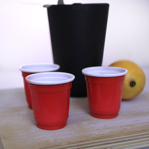 BarConic® 2 oz. Red Plastic Party Cups - 200 Count Bulk Pack for Cocktails, Beer, Soda & Outdoor Events