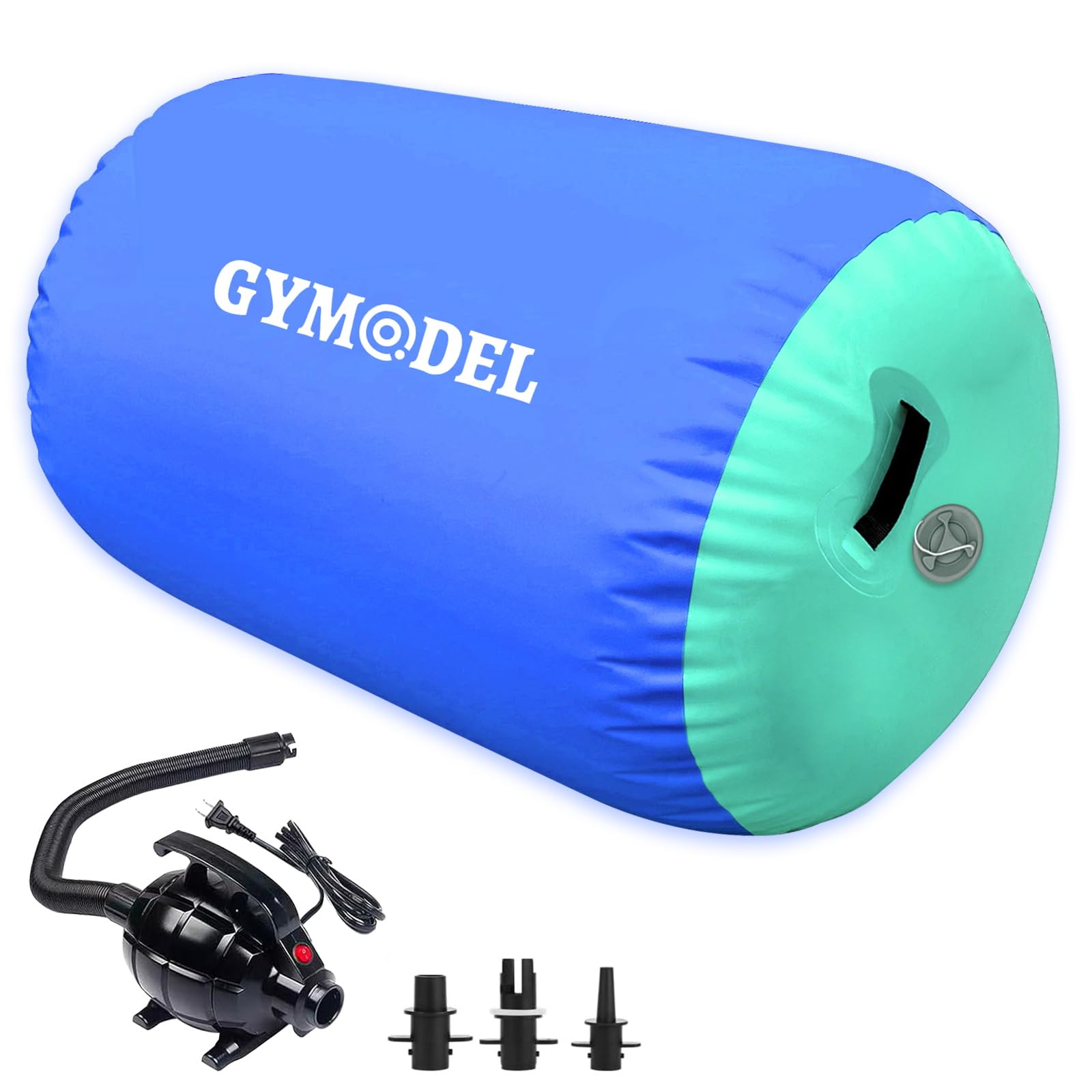 Inflatable Air Roller Gymnastics Barrel - Tumbling Training Mat for Back Handsprings, Cheerleading & Yoga | Portable Home & Outdoor Exercise Equipment with Pump | Perfect for Gymnasts, Dancers & Fitness Enthusiasts