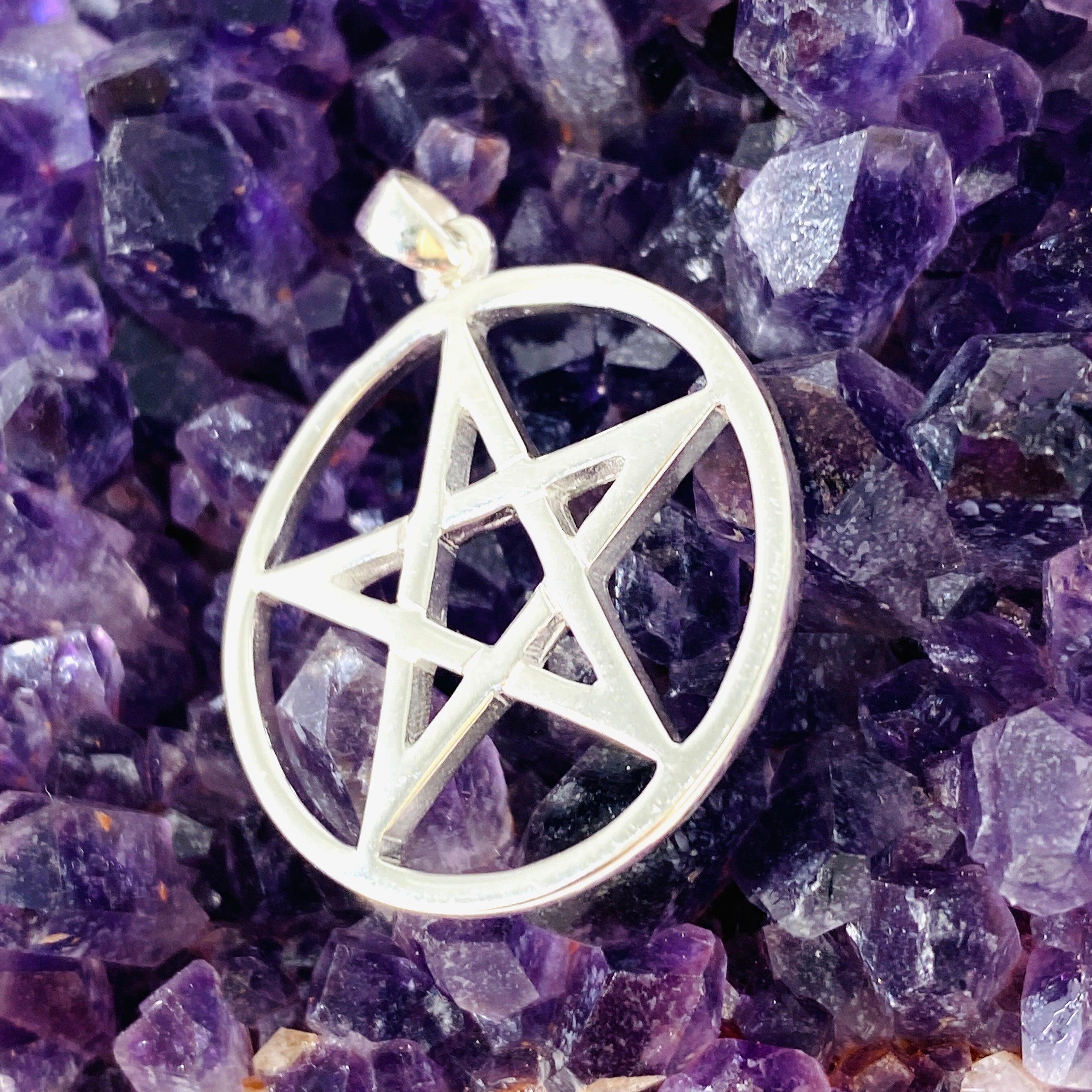Pentagram 35mm Pendant Necklace - Stainless Steel Gothic Jewelry for Men & Women - Perfect for Occult Lovers, Wiccan Rituals, and Alternative Fashion