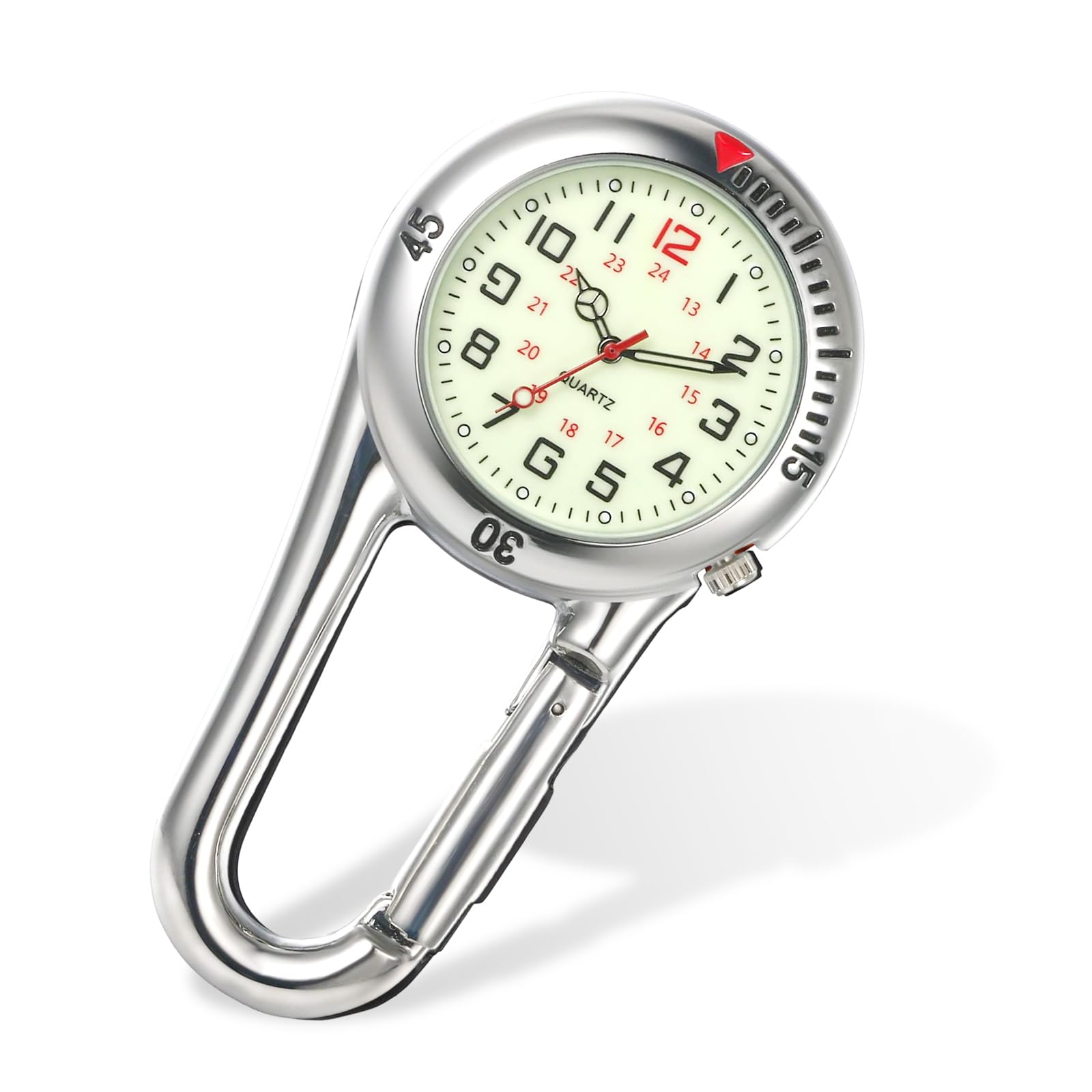 Luminous Clip-On FOB Watch for Nurses & Paramedics - Stainless Steel, Waterproof, for Medical & Outdoor Use