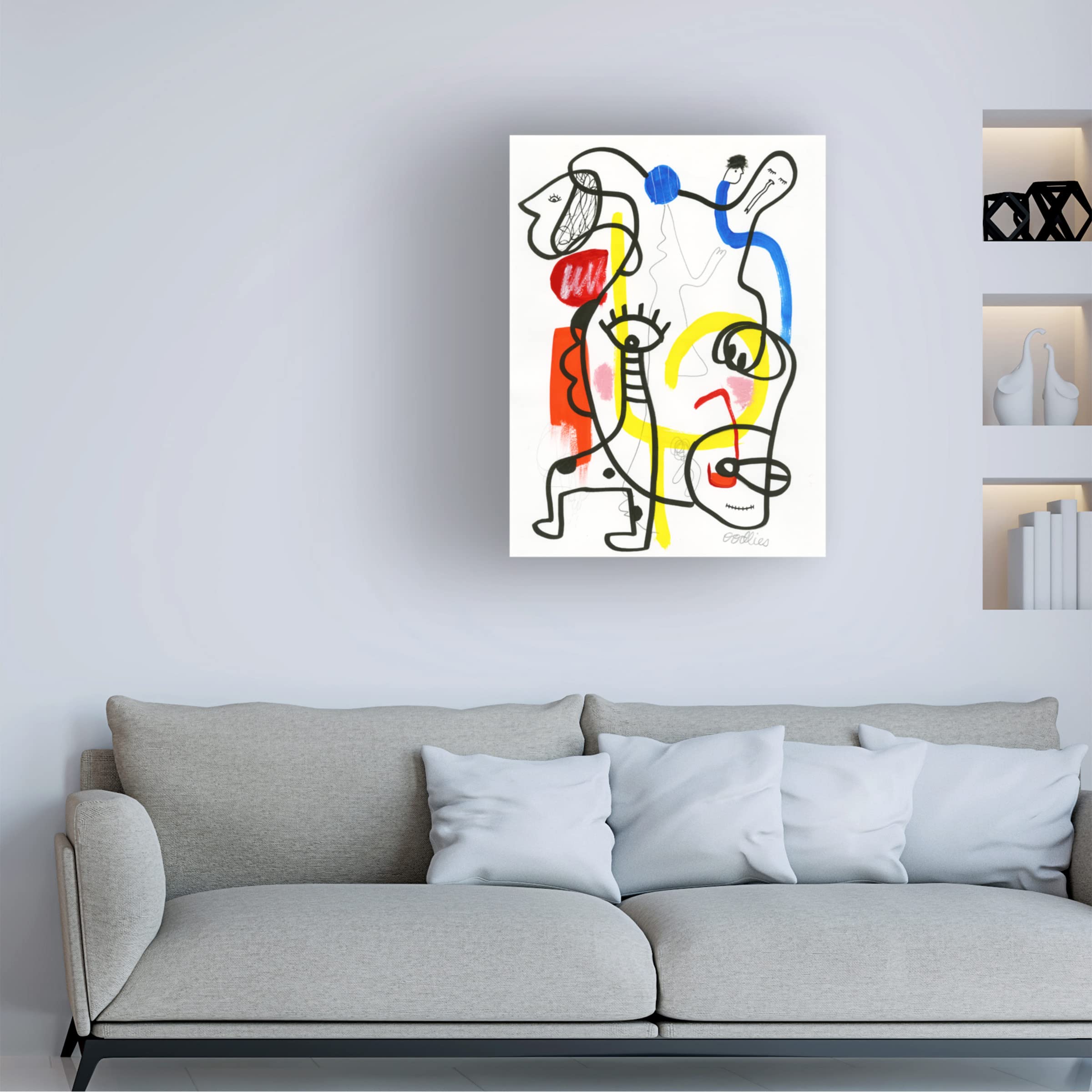 Trademark Fine Art 'Ooo Zoo' Canvas Wall Art by Oodlies - Whimsical Animal Painting for Nursery, Kids Room & Playroom Decor