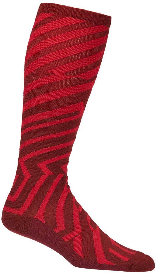 45NRTH Dazzle Midweight Knee High Wool Socks for Men & Women - Warm Winter Hiking & Snow Boot Socks, Chili Pepper Red, Small - Perfect for Outdoor Activities, Skiing & Cold Weather Adventures