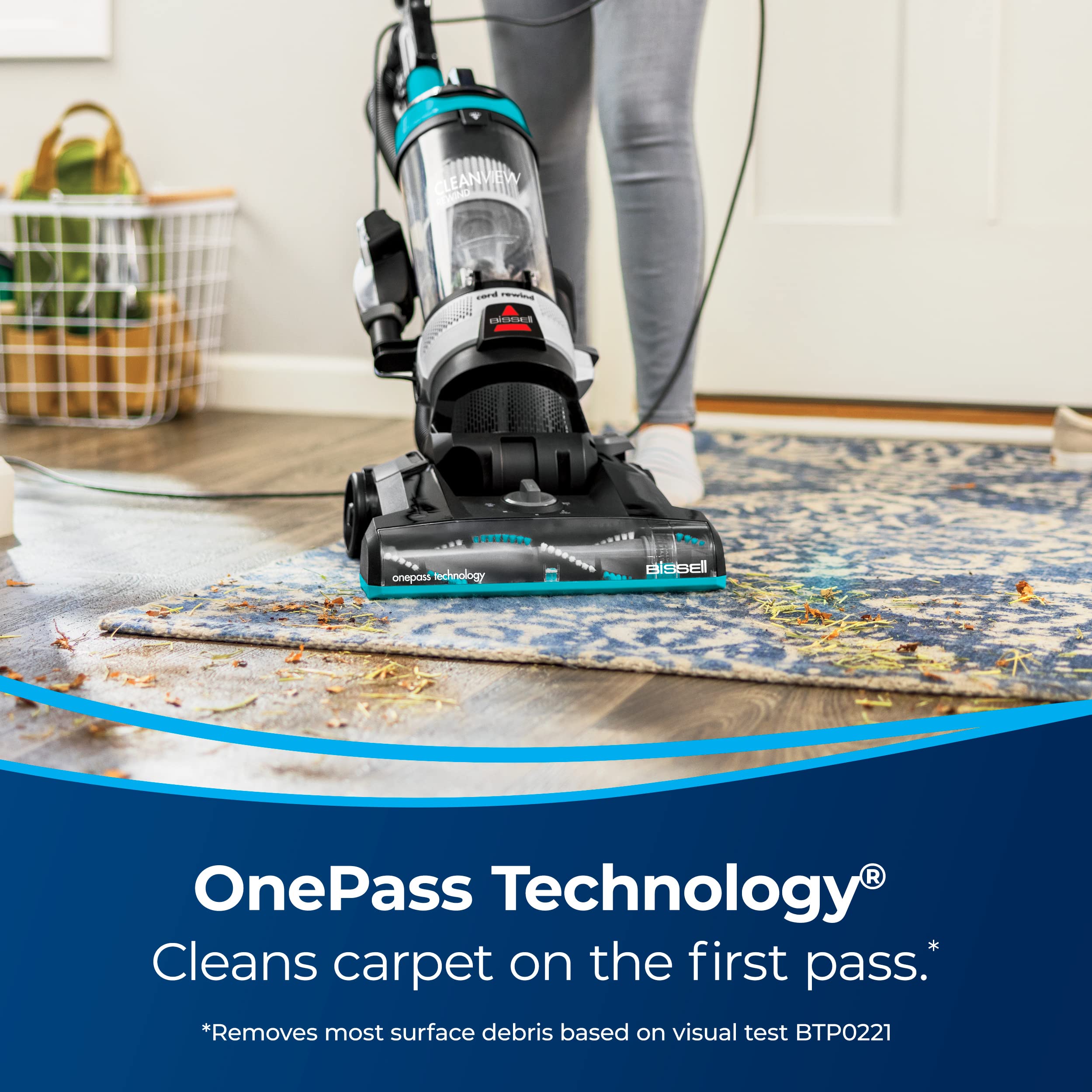 Bissell CleanView Rewind Upright Bagless Vacuum Cleaner with Automatic Cord Rewind & Active Wand - Model 3534 | Powerful Suction for Pet Hair, Carpets & Hard Floors | Perfect for Home Cleaning & Pet Owners