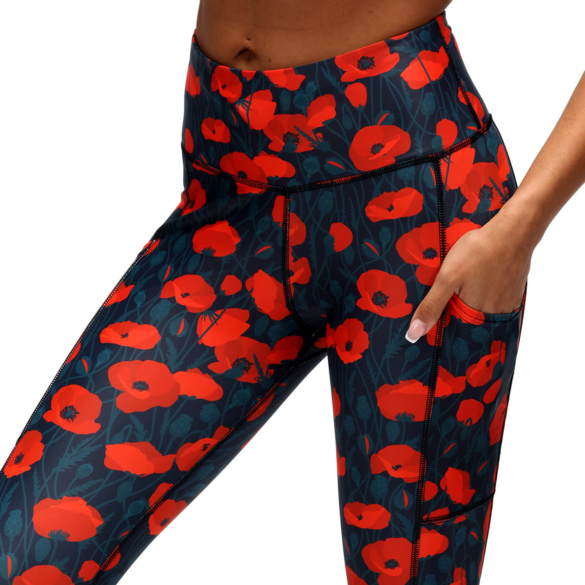 Stylish Poppy Field Capri Pants for Women - Comfortable Summer Casual Wear - Perfect for Beach, Vacation & Outdoor Activities