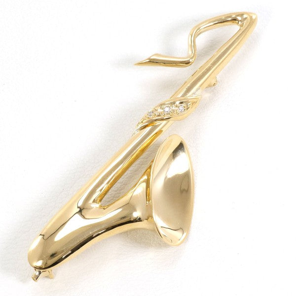 18K Yellow Gold Diamond Brooch Pin - Elegant Vintage Jewelry for Women, Perfect for Weddings, Parties & Special Occasions