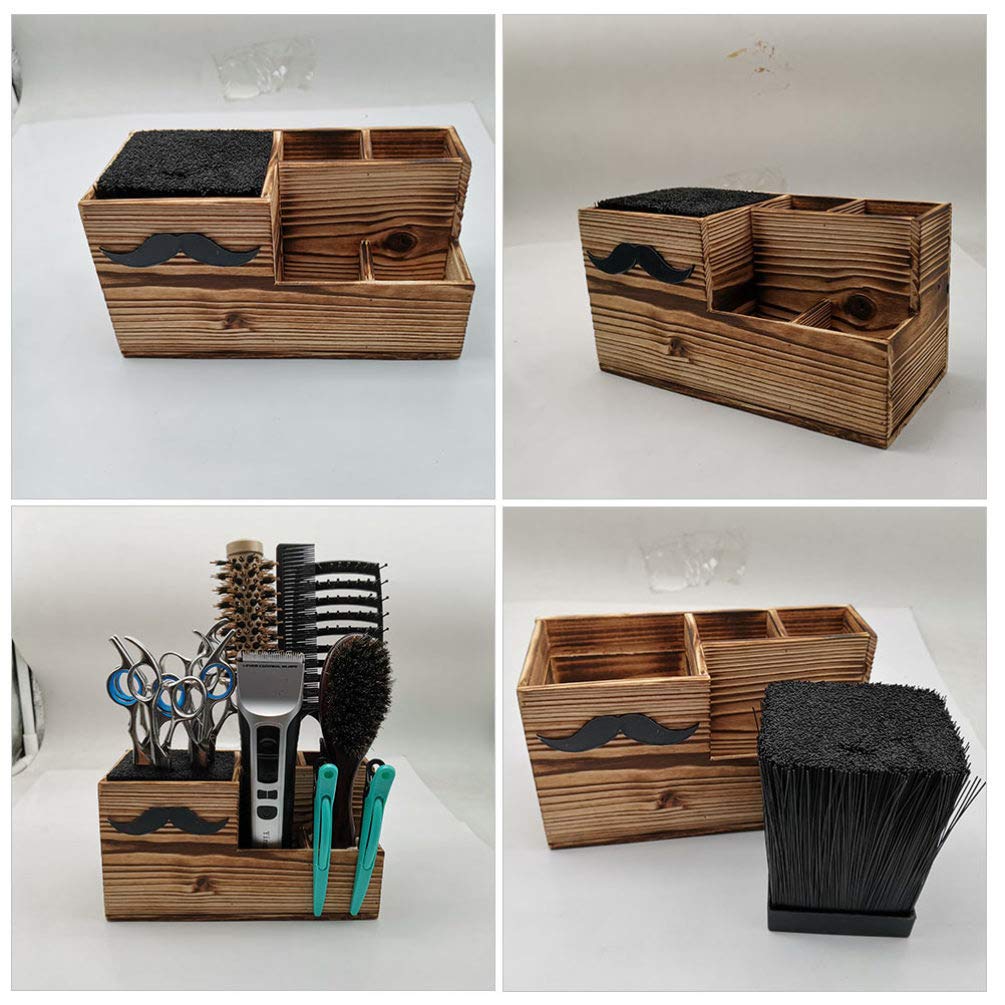 Beaupretty Wooden Salon Scissors Holder & Hairdresser Storage Rack - Organizer for Hairdressing Scissors, Combs, Clips - Perfect for Salon, Office, and Home Desktop Organization