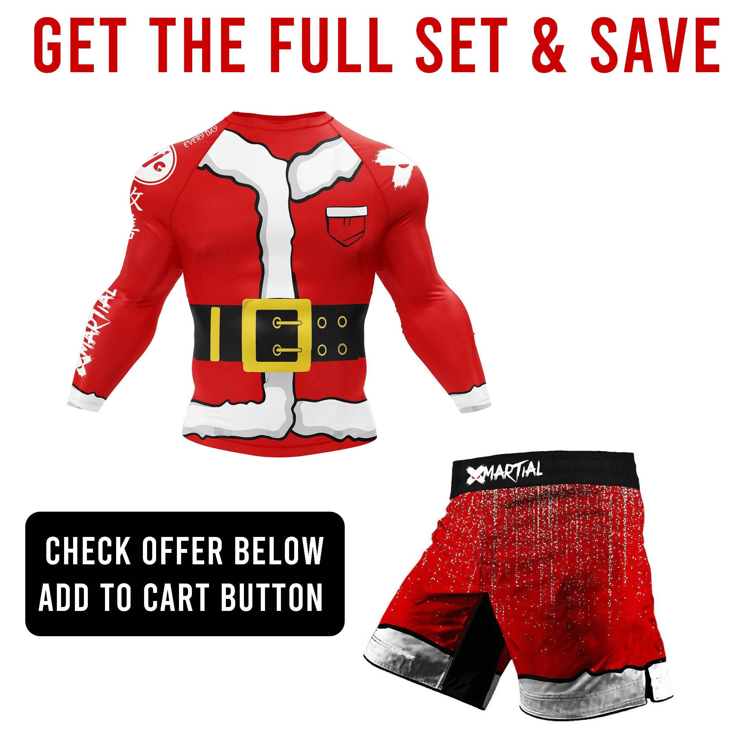 Santa Claus 2.0 Hybrid BJJ Shorts - Premium Brazilian Jiu-Jitsu Training Shorts for MMA & Grappling - Perfect for Competition & Gym Workouts