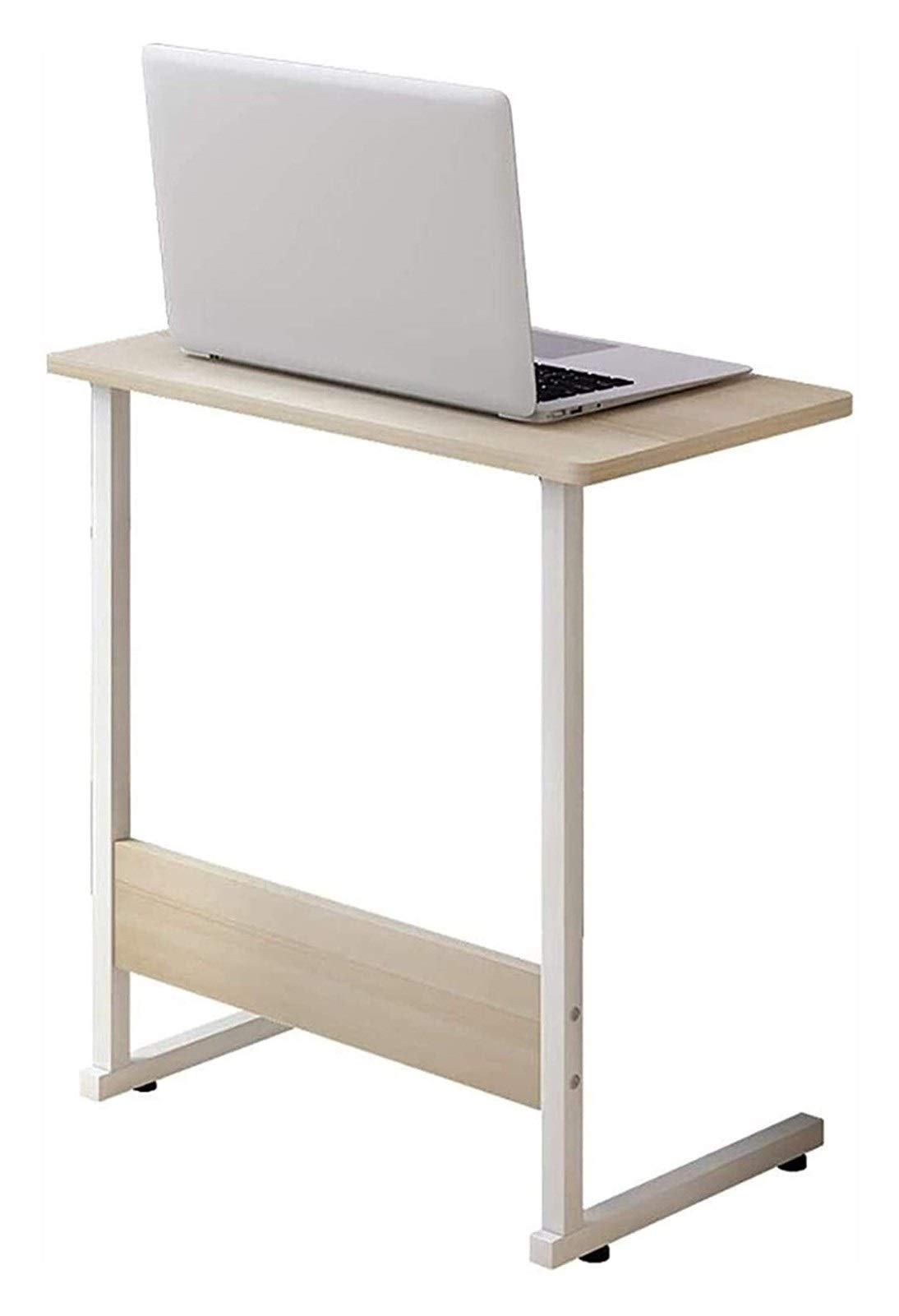 Adjustable Laptop Bed Tray Table - Portable Standing Desk for Eating, Working & Reading in Bed - Lightweight Foldable Bedside Table with Non-Slip Surface (Light Color) - Perfect for Home Office, Dorm Room & Hospital Use