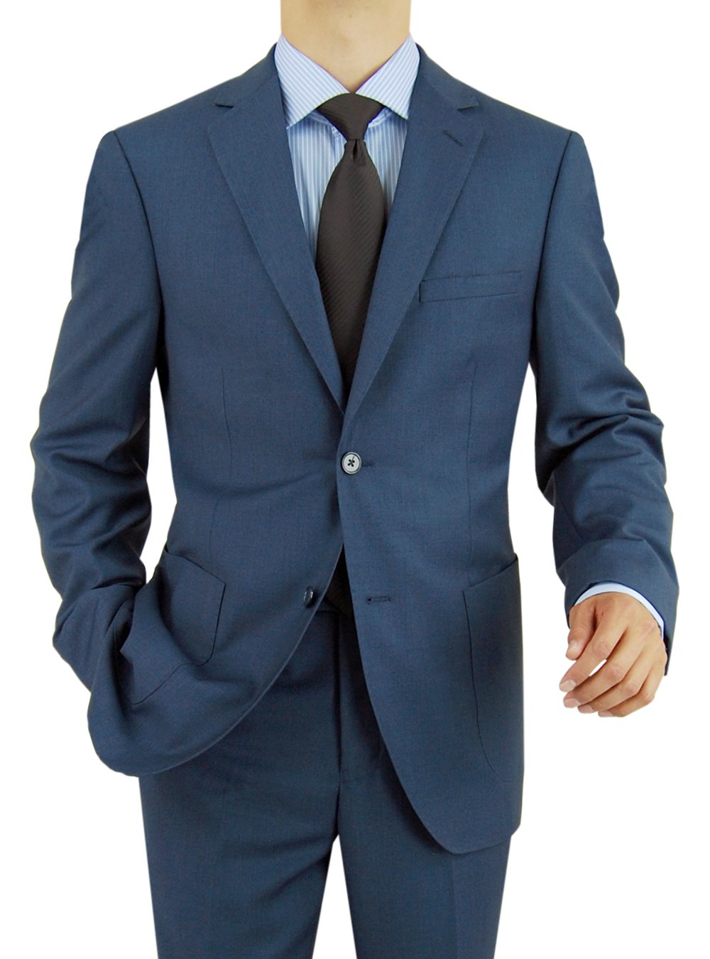 Salvatore Exte Men's 2-Button Modern Fit Suit Set - Slim Fit Jacket & Dress Pants for Business, Weddings & Formal Events