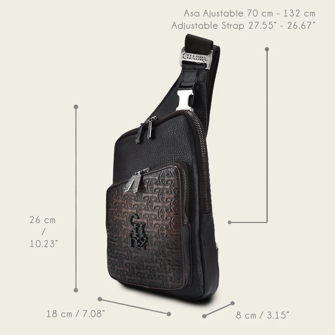 BOC21RS Genuine Cowhide Crossbody Messenger Bag for Men & Women - Stylish Casual Chocolate Brown Leather Shoulder Bag - Perfect for Work, Travel & Everyday Use