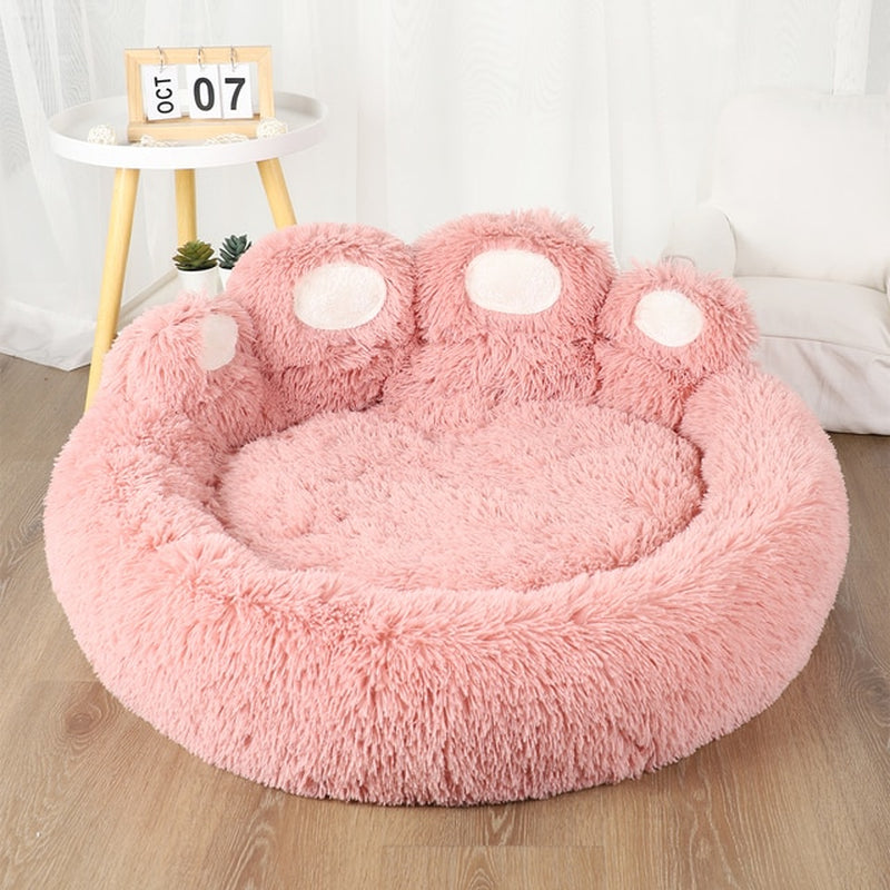 Washable Plush Dog Sofa Bed - Paw Shape Design for Ultimate Pet Comfort - Perfect for Small & Medium Dogs - Ideal for Living Room, Bedroom, or Pet Nursery