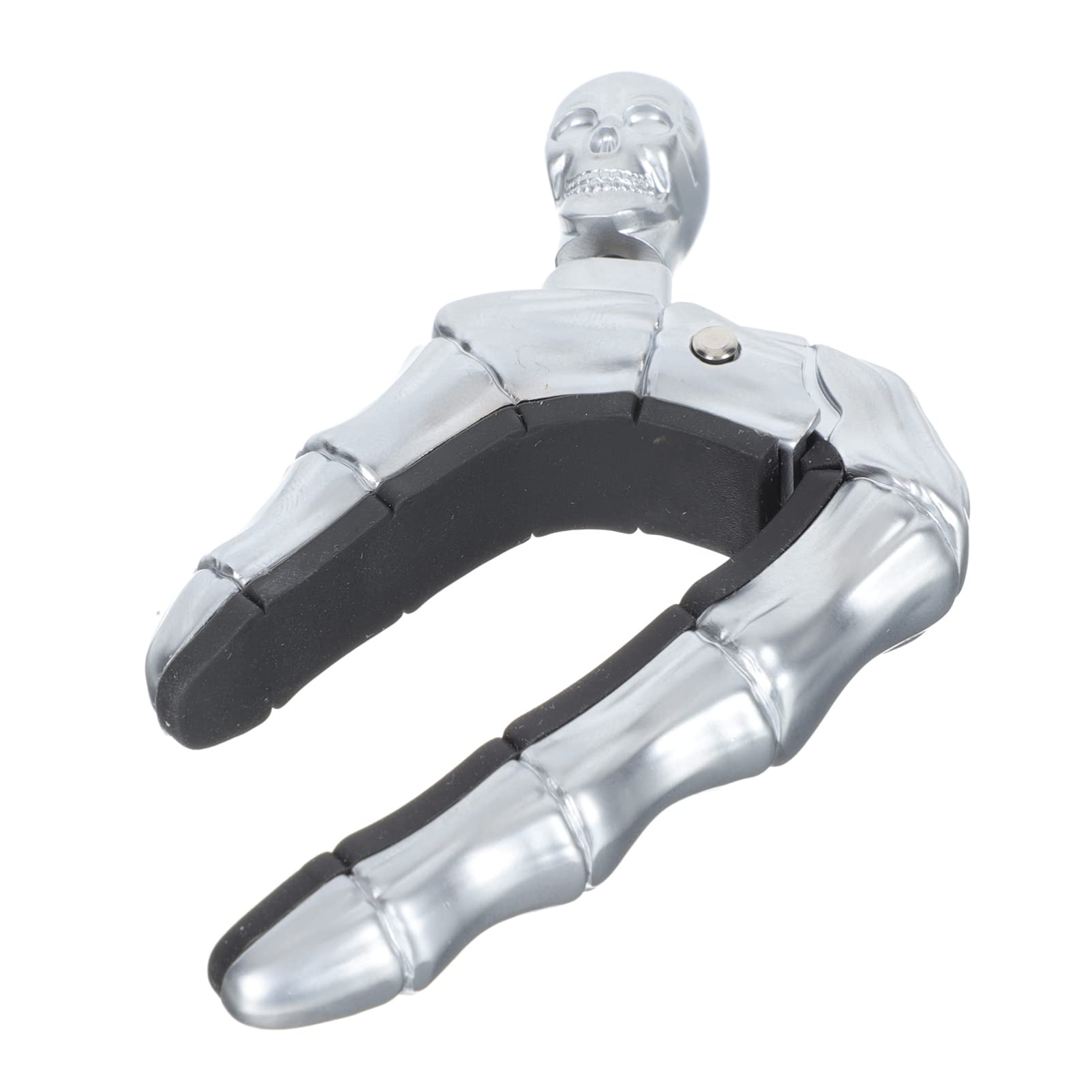 Premium Guitar Capo with Skull Knob Design - Adjustable Strings Instrument Capo for Electric, Acoustic Guitar, Bass, Ukulele, Mandolin & Banjo - Silver | Perfect for Live Performances, Studio Recording & Practice Sessions