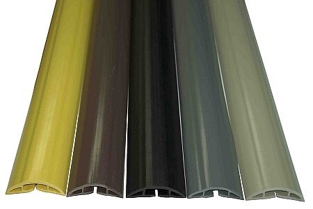 Electriduct Medium Plastic Flexible Floor Cord Cover - 50ft Gray Cable Protector & Wire Concealer with Double-Sided Tape | Home Office, Theater, Workshop Safety Solution