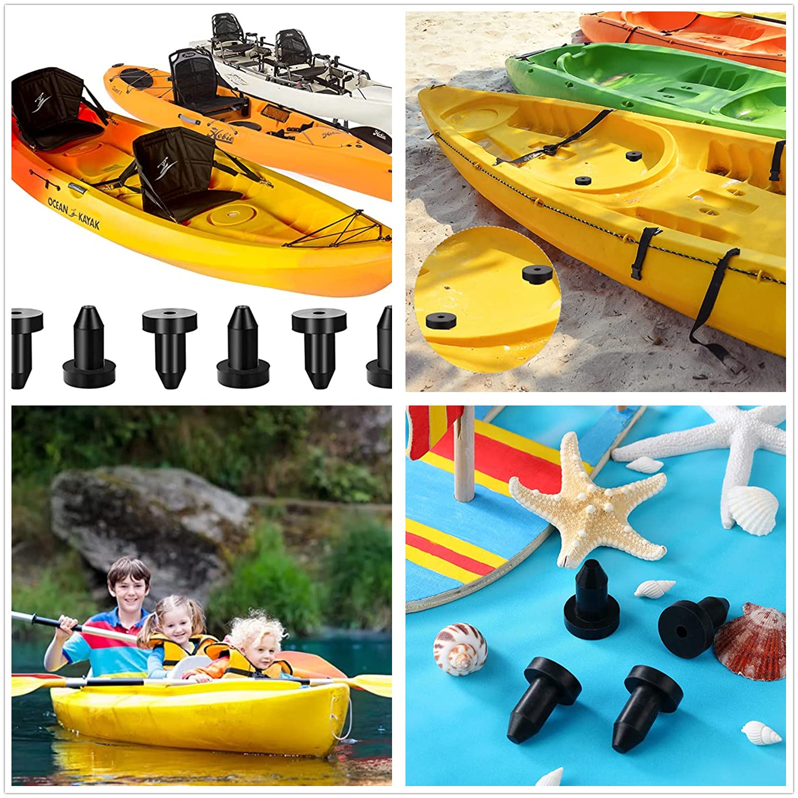 12 Pack Kayak Drain Plugs - Scupper Plugs & Canoe Drain Stoppers - Universal Fit for Most Kayaks & Boats - Essential Kayak Accessories for Water Sports & Fishing Adventures