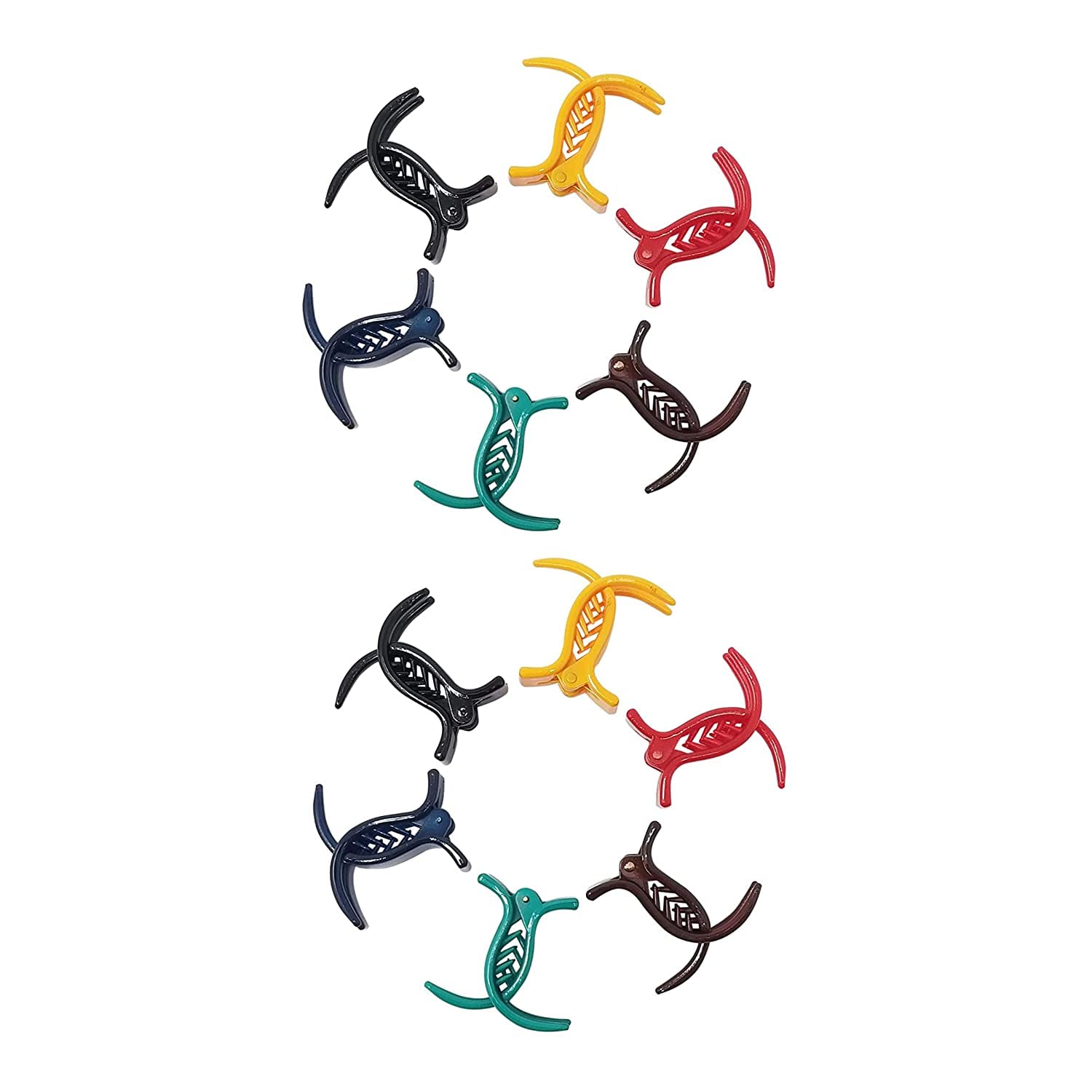 Trendy Plastic Hair Clutch for Women - Medium Size Hair Clip (Pack of 6) - Hair Claw Clips for Ponytails, Buns & Updos - Perfect for Work, Gym & Everyday Styling