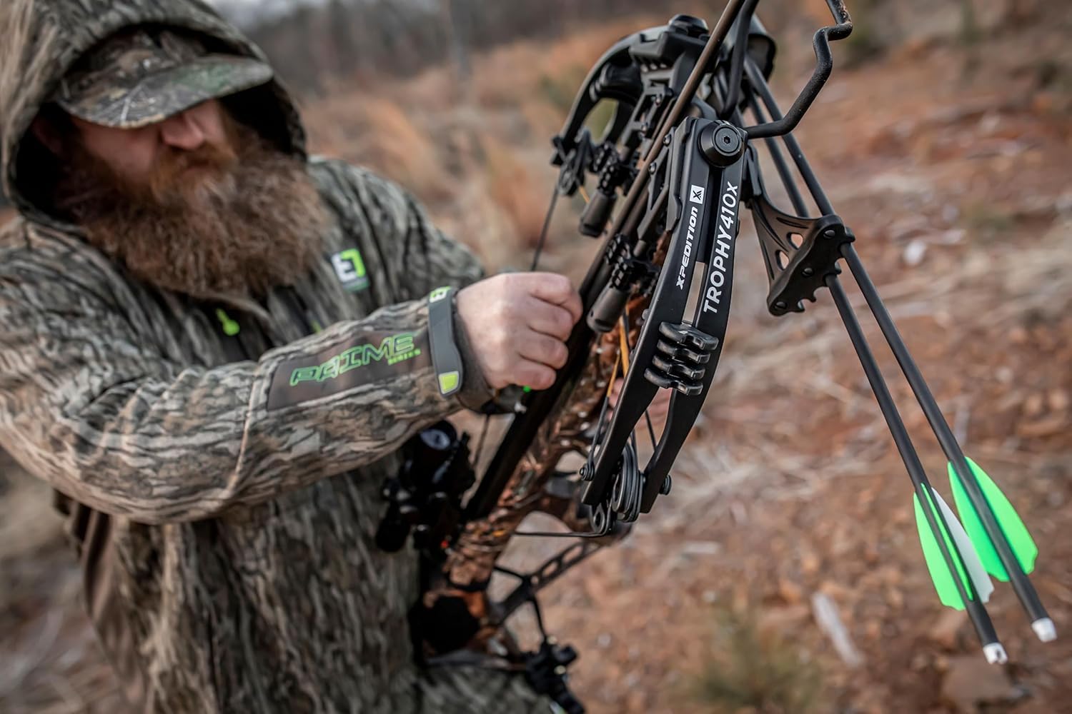 Xpedition Archery Trophy 410X Crossbow with Crank Cocking Device | High-Speed 410 FPS Compound Crossbow Kit | Illuminated 4X32 Scope & 6x20