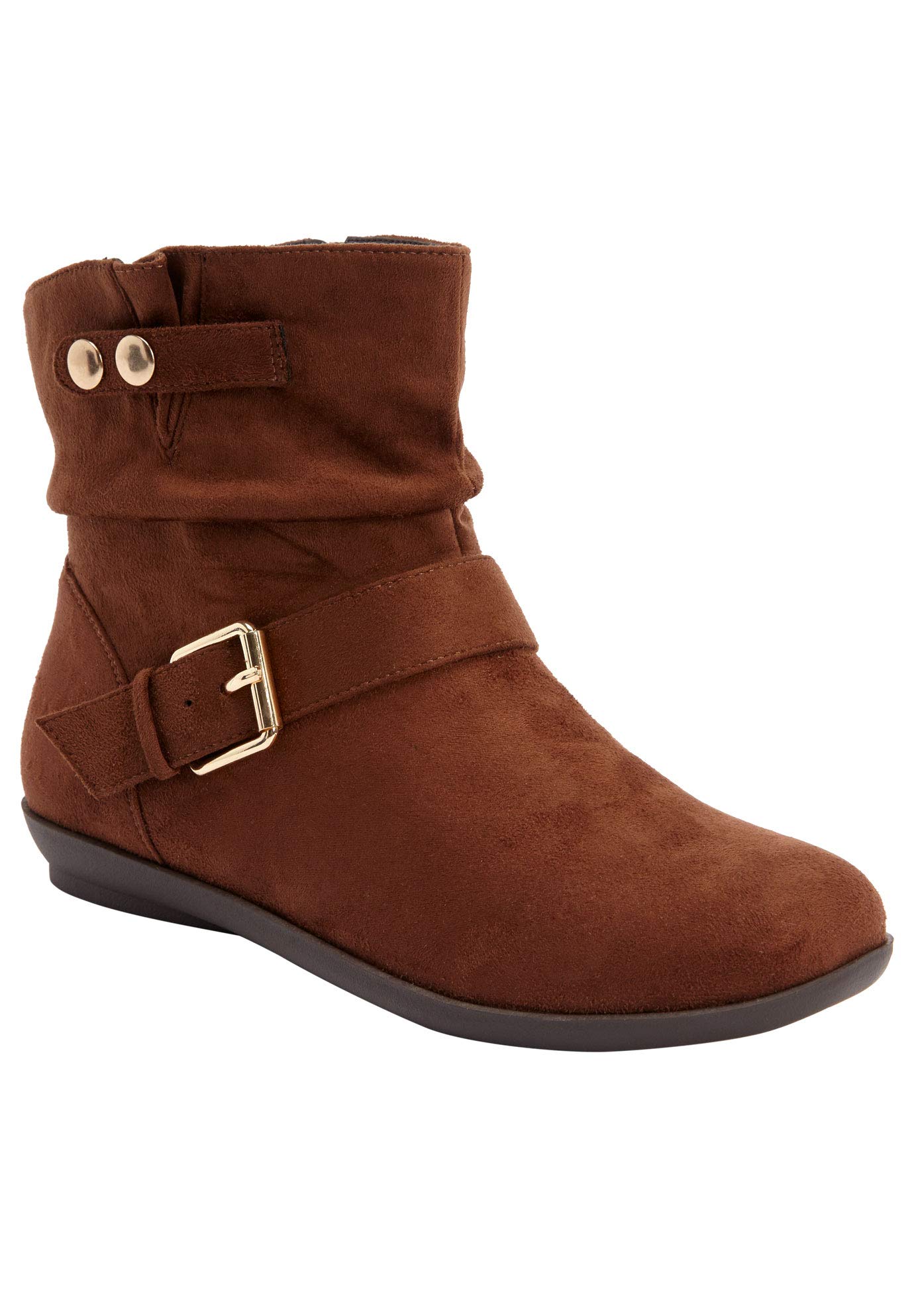 Comfortview Women's Wide Width The Adeline Bootie - Stylish & Comfortable Ankle Boots for Fall & Winter | Perfect for Work, Casual Outfits & Outdoor Activities