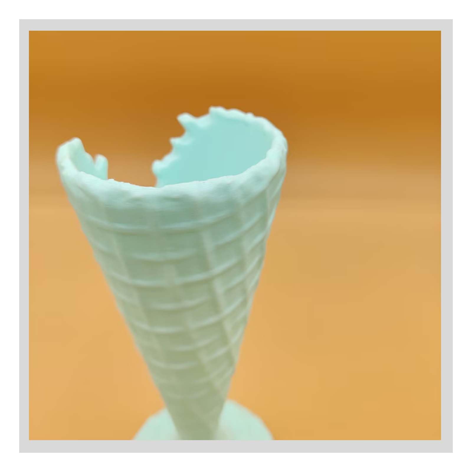 3D Printed Personalized Desk Pen Holder - Cute Gradient Peach Office Organizer with Free Mini Ice Cream Pen (Perfect for Home, Office & School Desk Storage)